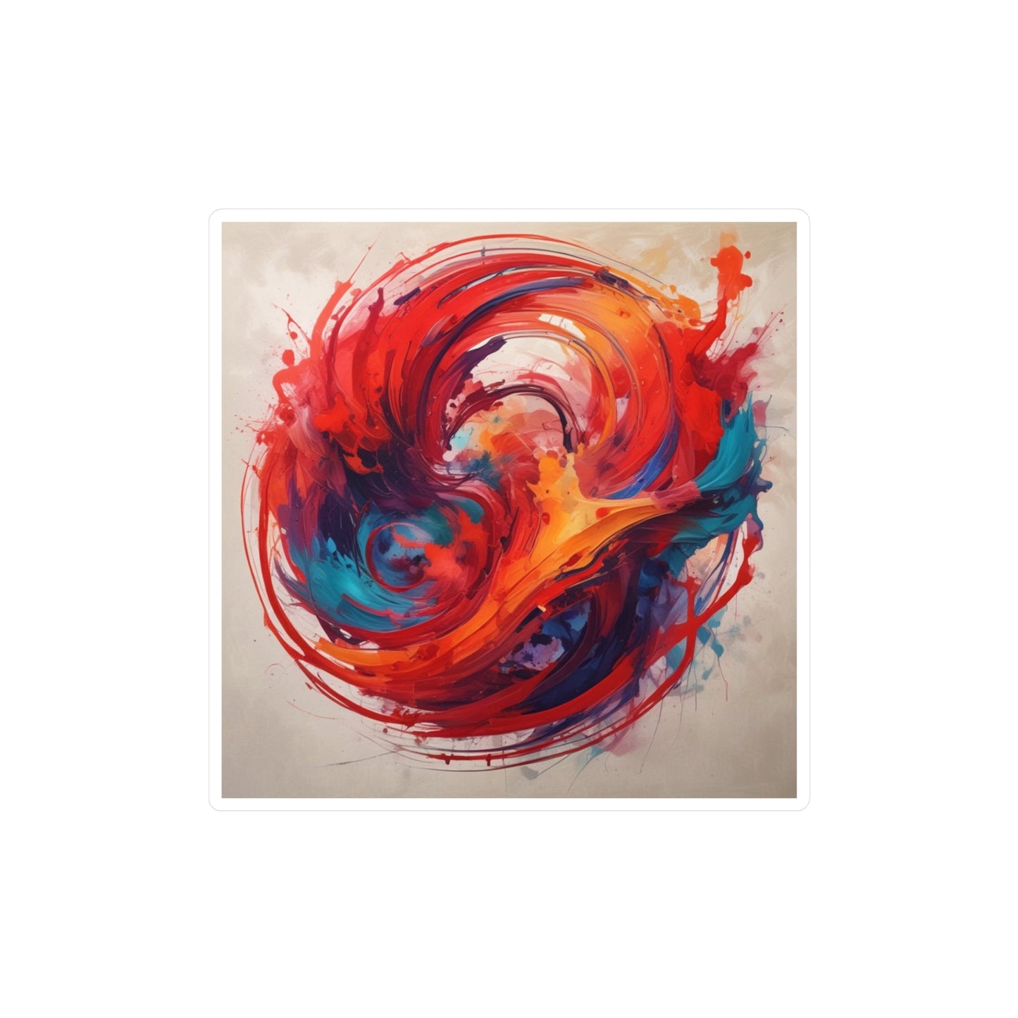 Abstract Swirl Painting Kiss-Cut Vinyl Decals