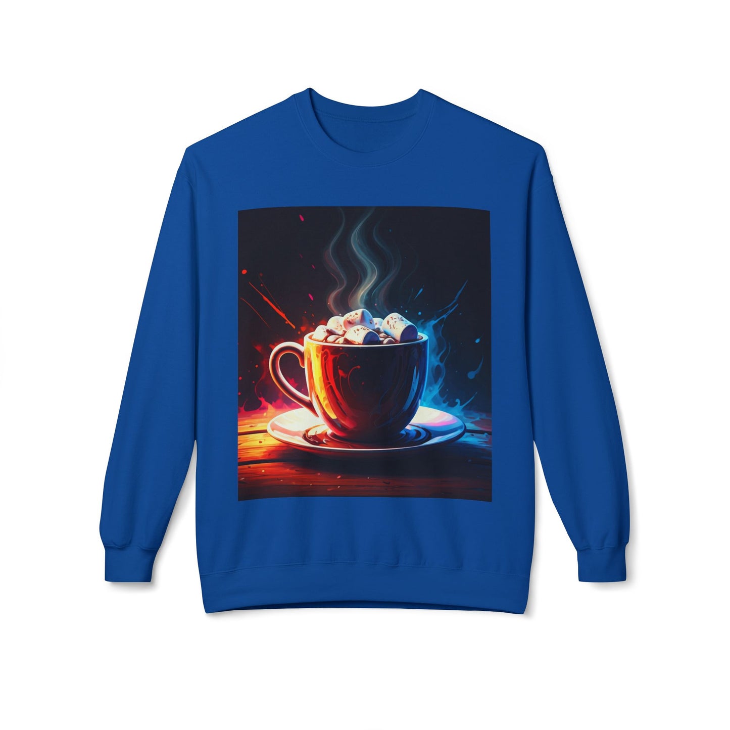 Abstract Hot Chocolate Graphic Unisex Midweight Softstyle Fleece Crewneck Sweatshirt