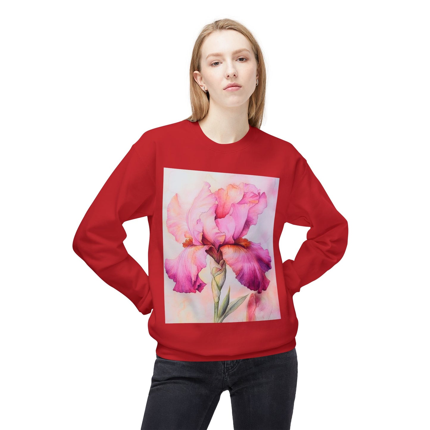 Floral Print Crewneck Sweatshirt, Cozy Sweatshirt, Spring Fashion, Gift for Her, Casual Outfit, Comfortable Fleece