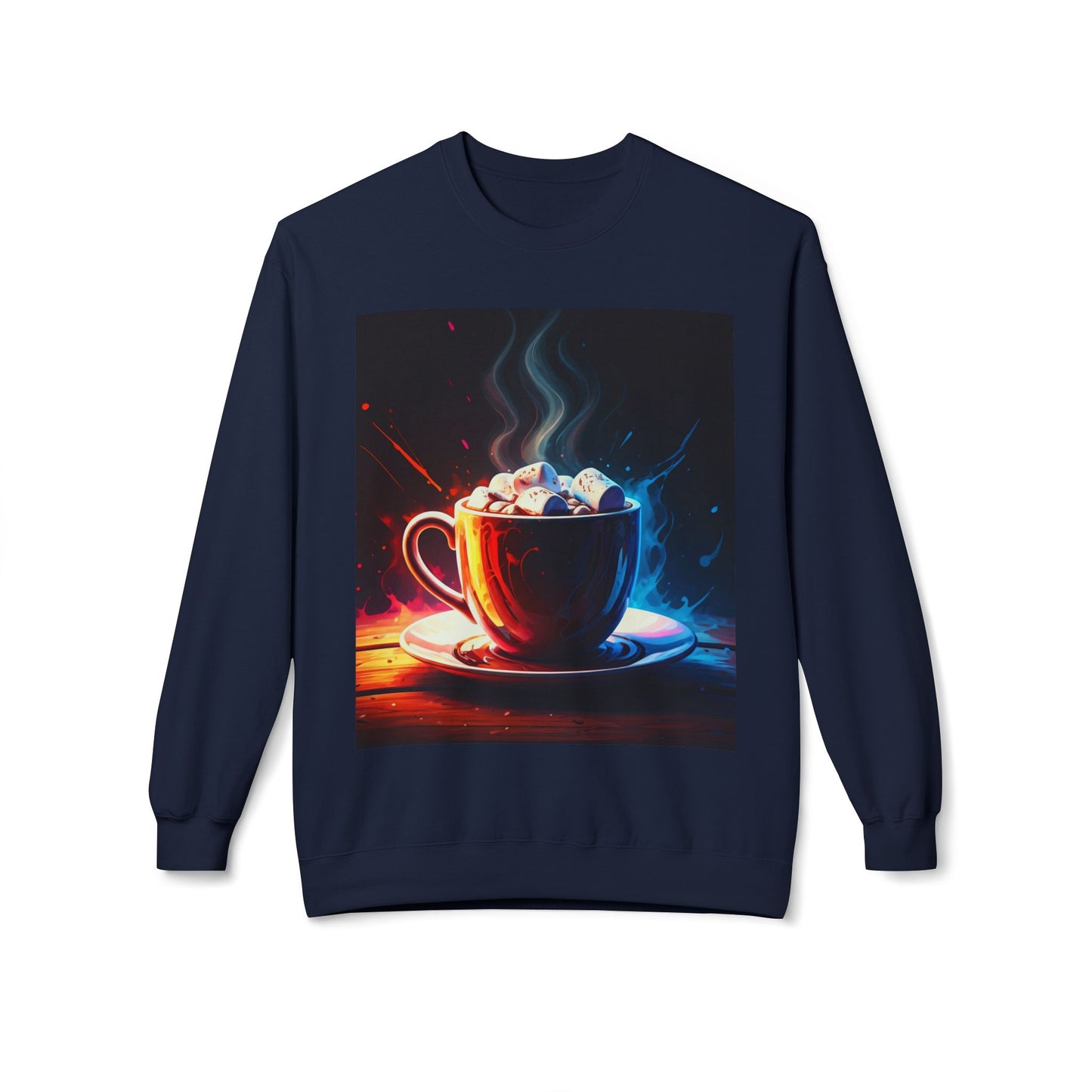 Abstract Hot Chocolate Graphic Unisex Midweight Softstyle Fleece Crewneck Sweatshirt