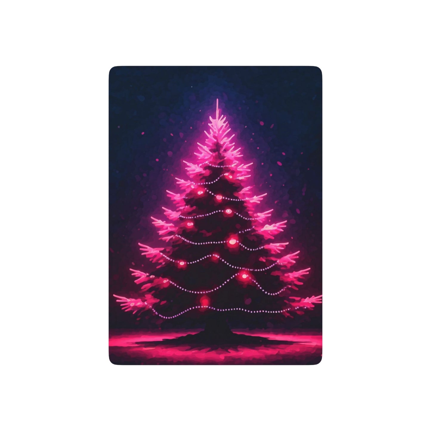Pink Christmas Tree Poker Playing Cards