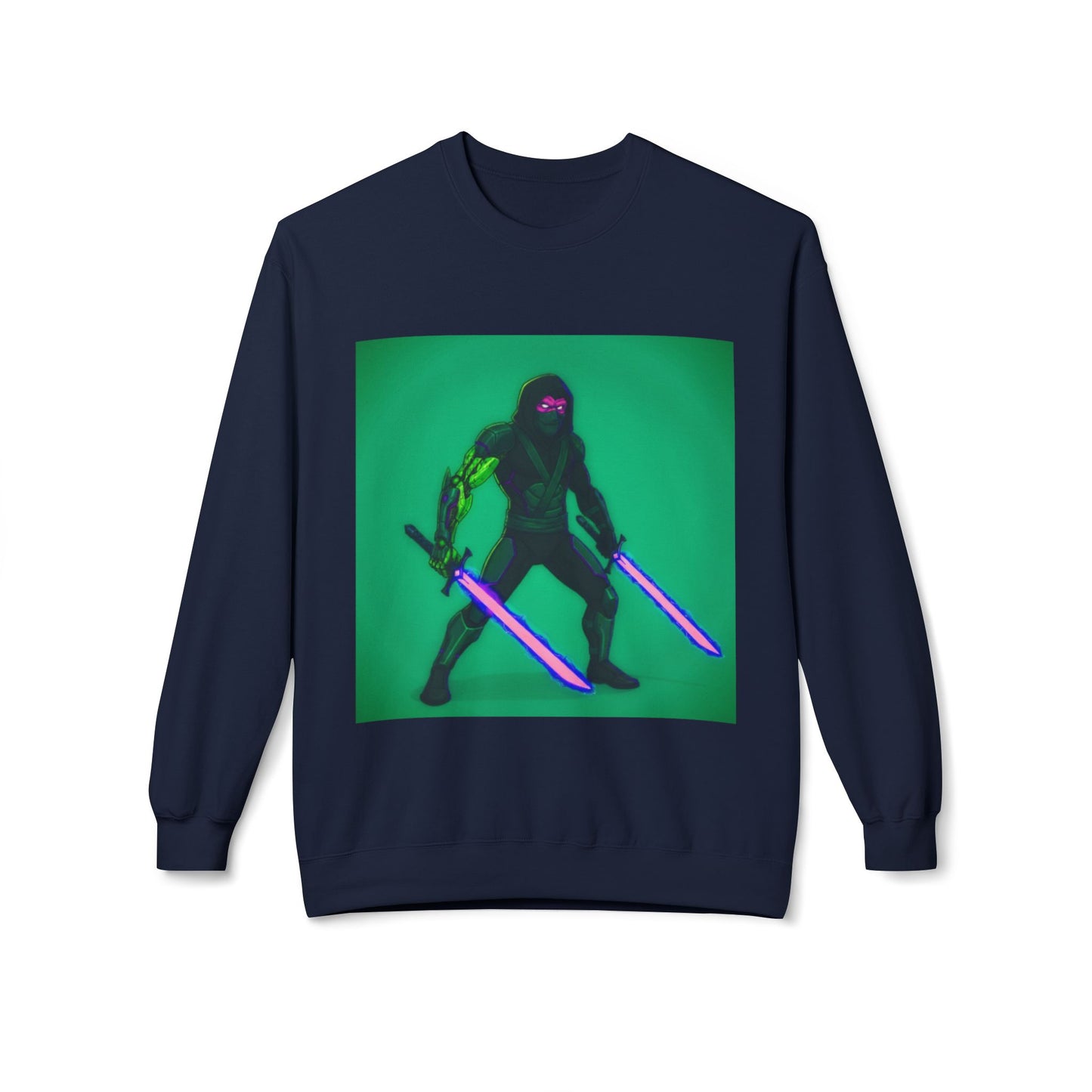 Agent Quacks Series Unisex Midweight Softstyle Fleece Crewneck Sweatshirt - Assassin Xavier Design