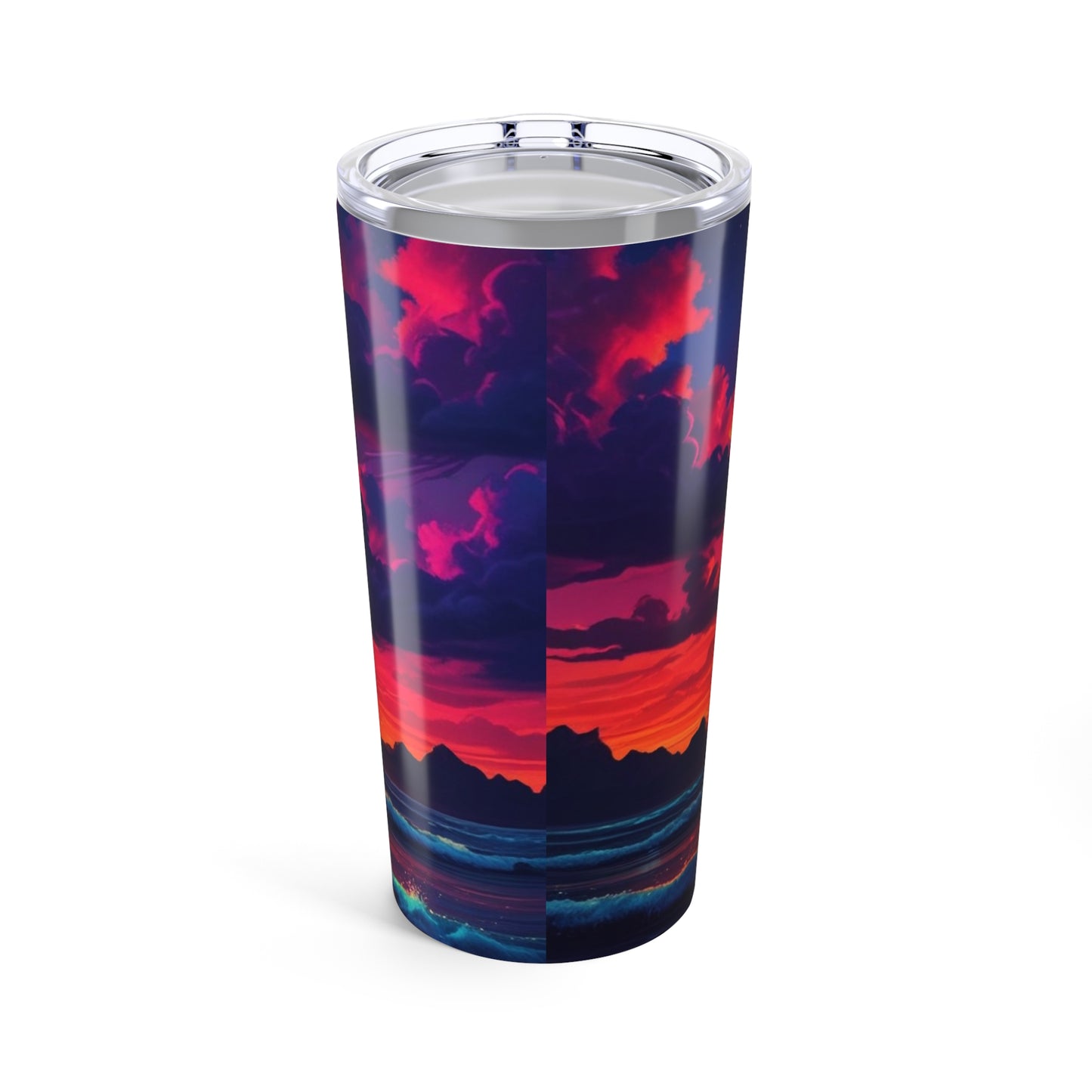 Vibrant Sunset Tumbler 20oz – Ideal for Travel, Camping, Beach Days, Gifts for Her, Inspirational Drinkware