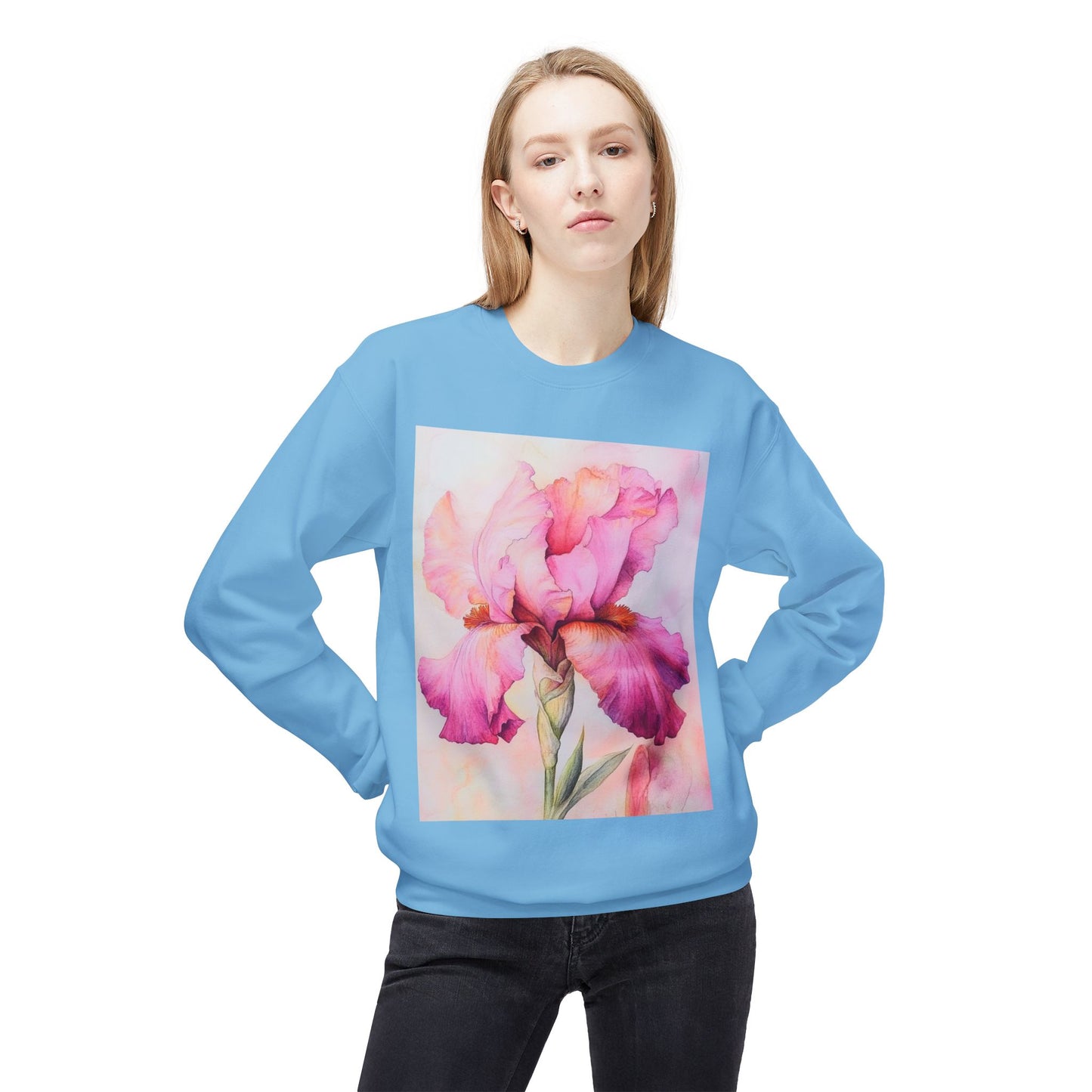 Floral Print Crewneck Sweatshirt, Cozy Sweatshirt, Spring Fashion, Gift for Her, Casual Outfit, Comfortable Fleece