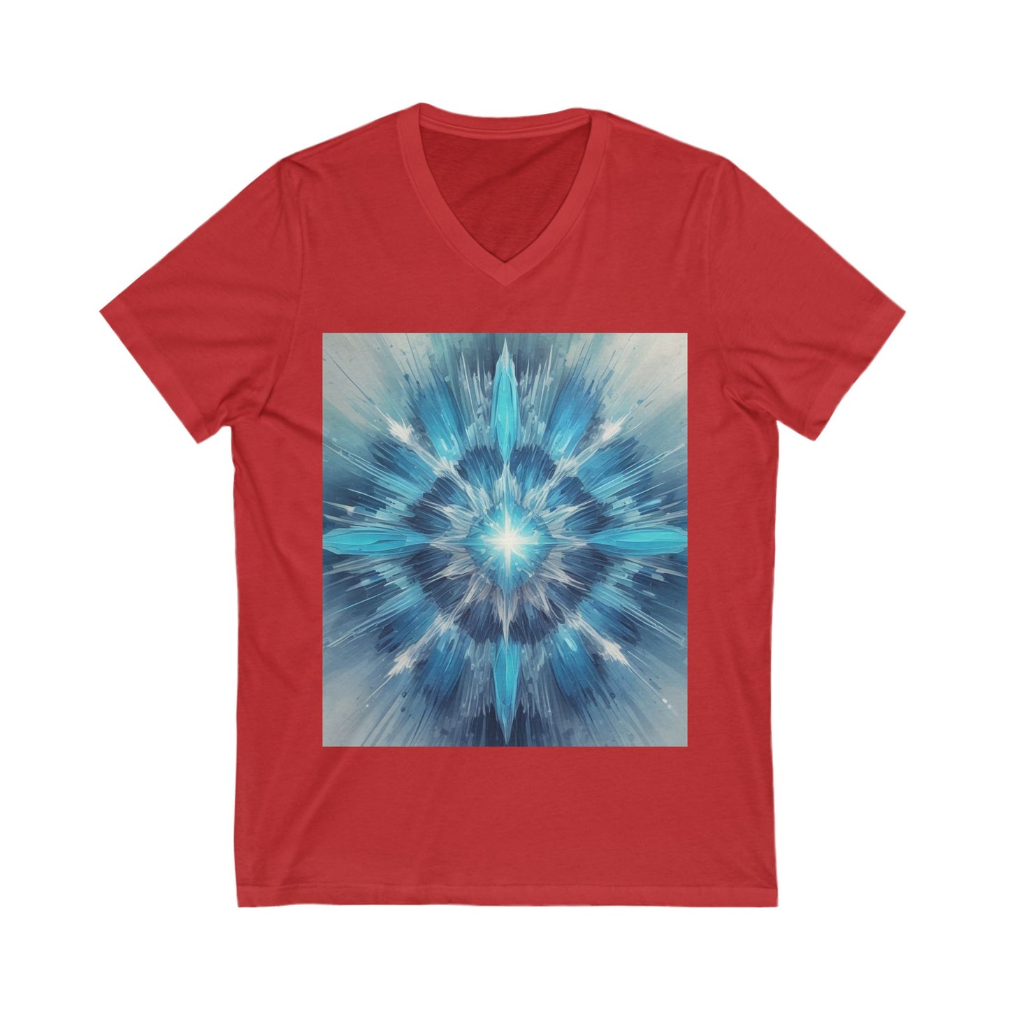 Vibrant Mandala V-Neck Tee, Spiritual Tee, Boho Shirt, Yoga Apparel, Gift for Her, Artistic Top