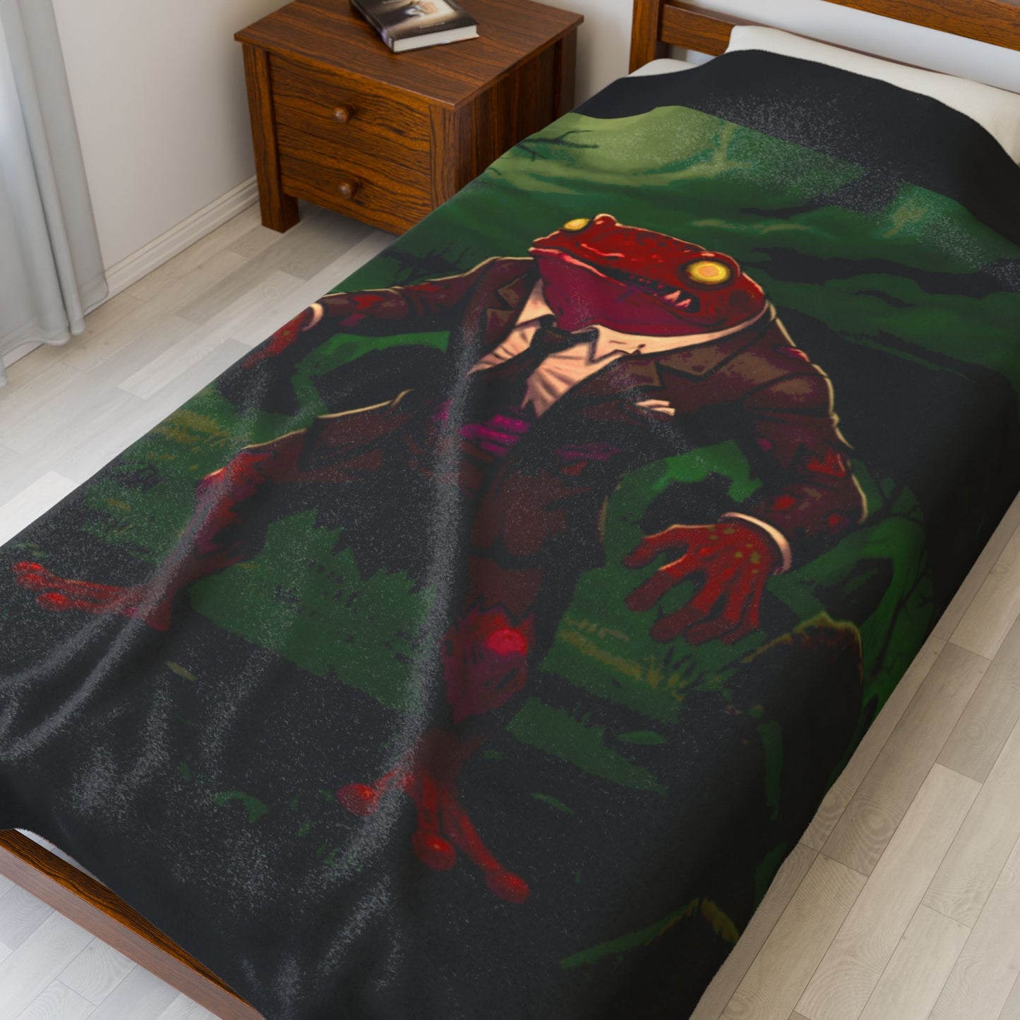 Halloween Agent Quacks Series Velveteen Plush Blanket - Zombie Goro Design