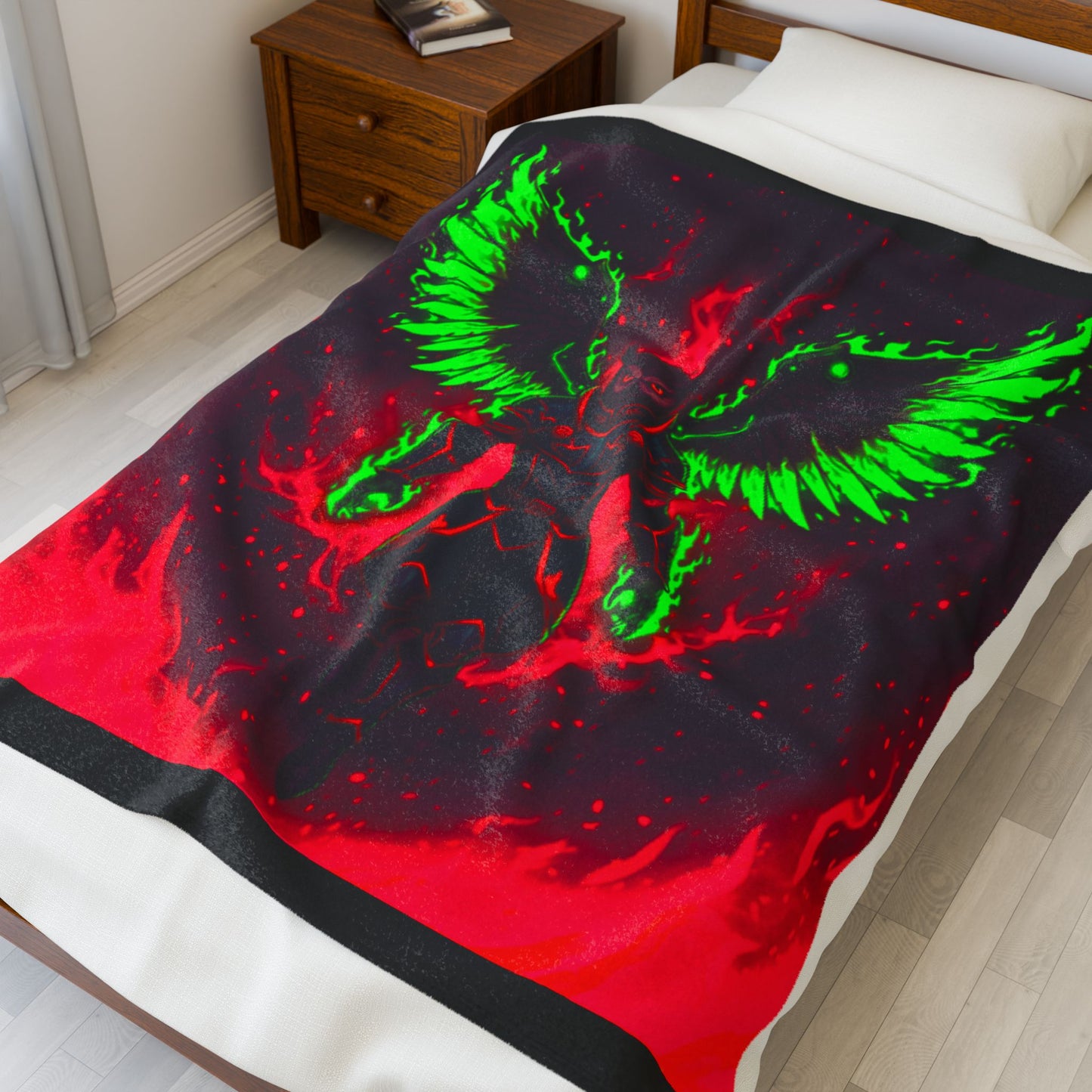 Halloween Agent Quacks Series Velveteen Plush Blanket - Fiery General Onyx Design