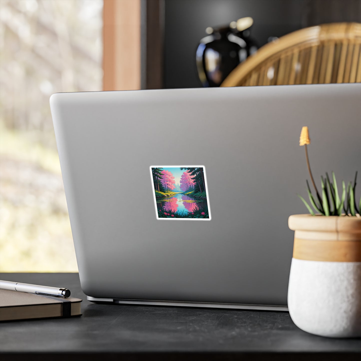 Nature Lake Painting Kiss-Cut Vinyl Decals