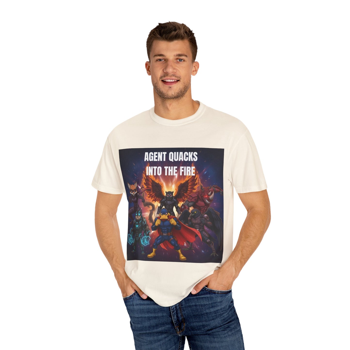 Agent Quacks – Into the Fire | Unisex Garment-Dyed T-Shirt