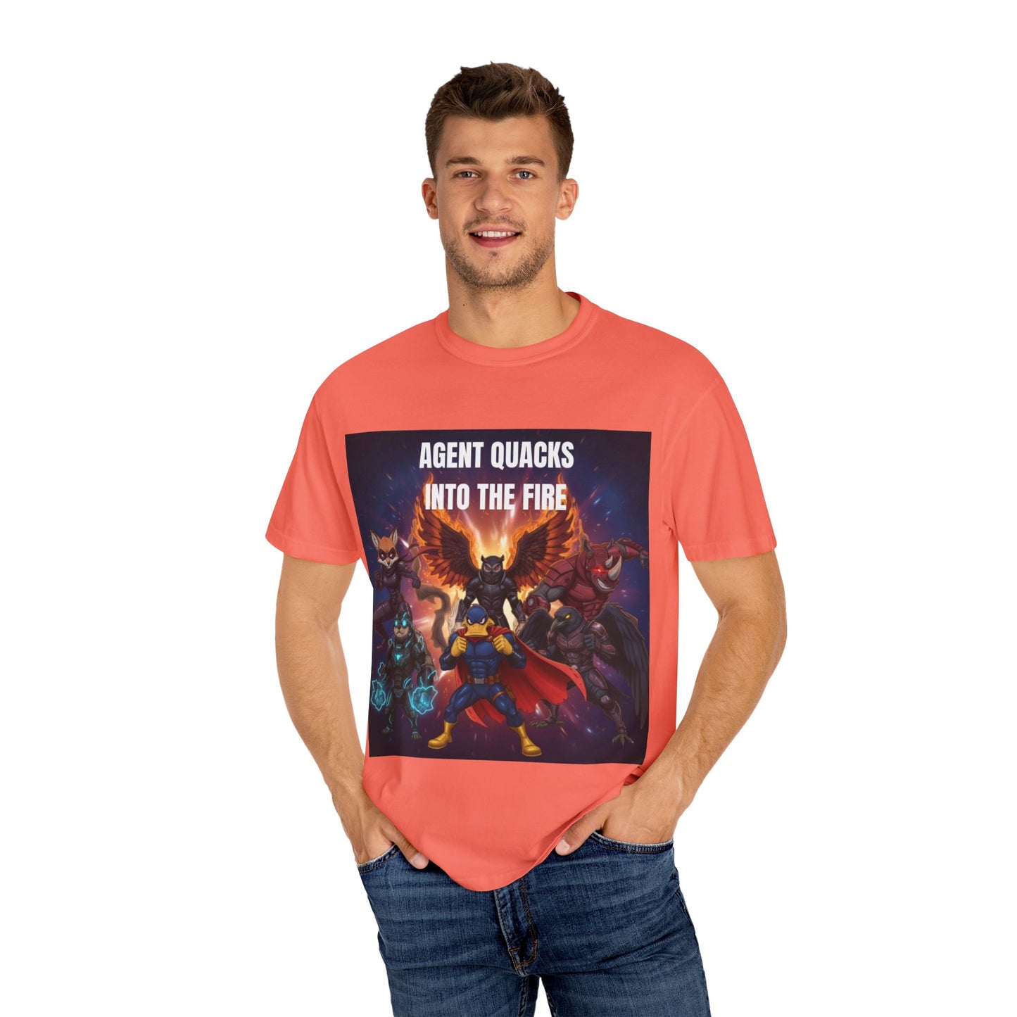 Agent Quacks – Into the Fire | Unisex Garment-Dyed T-Shirt