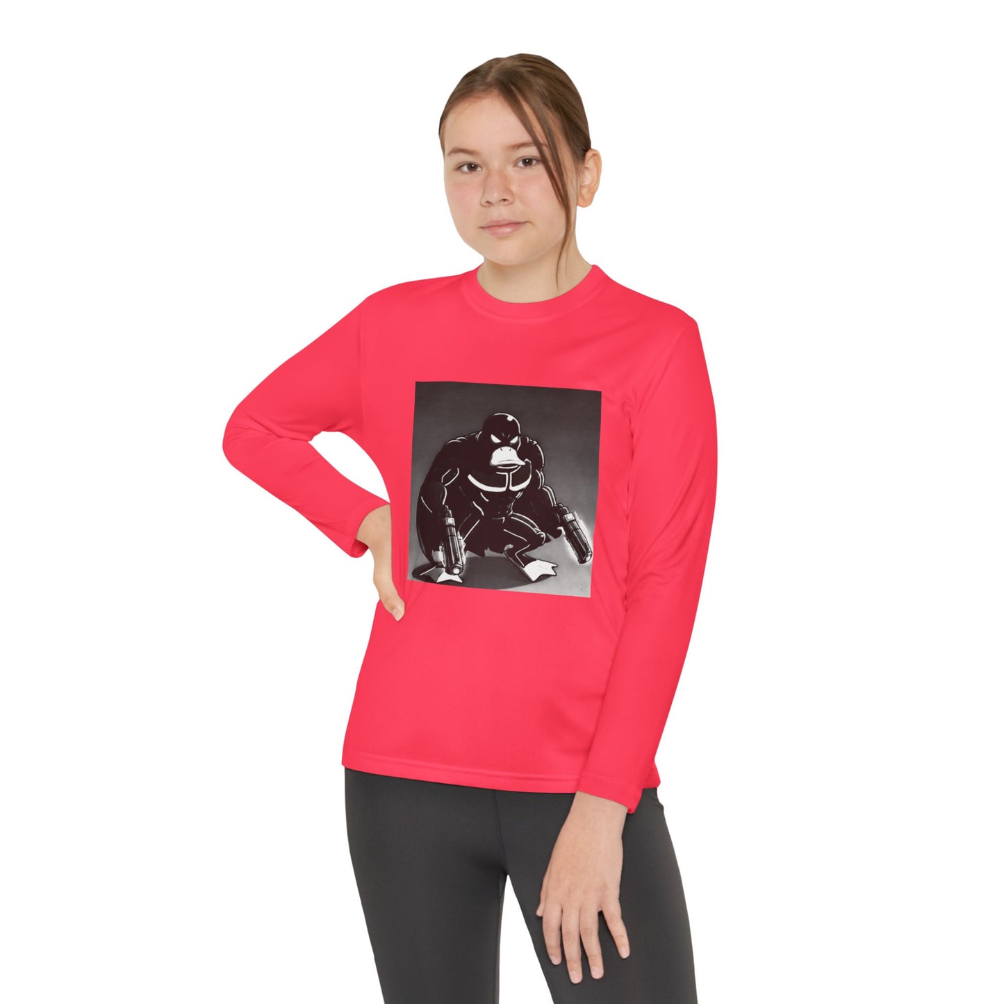Agent Quacks Series Youth Long Sleeve Competitor Tee - Vigilante Quacks Design