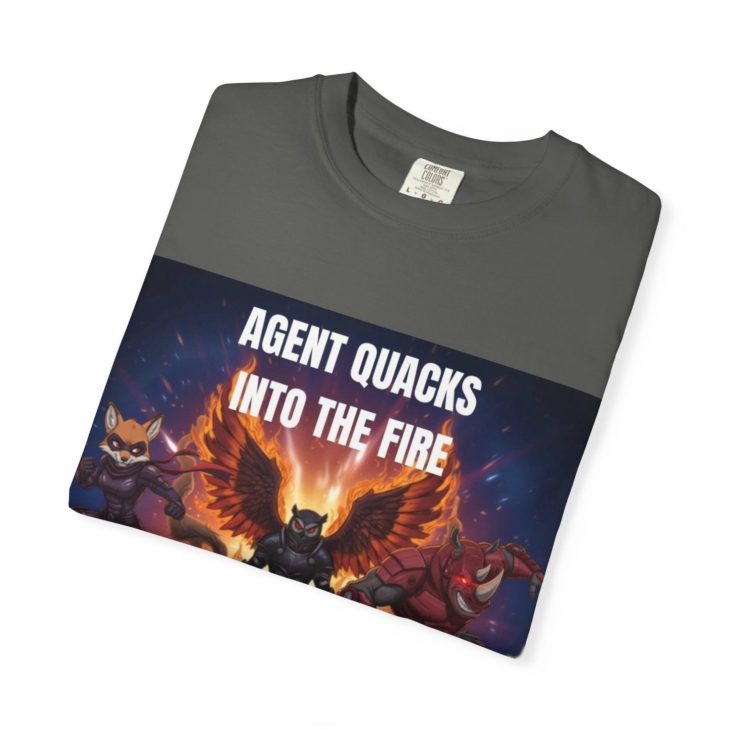 Agent Quacks – Into the Fire | Unisex Garment-Dyed T-Shirt