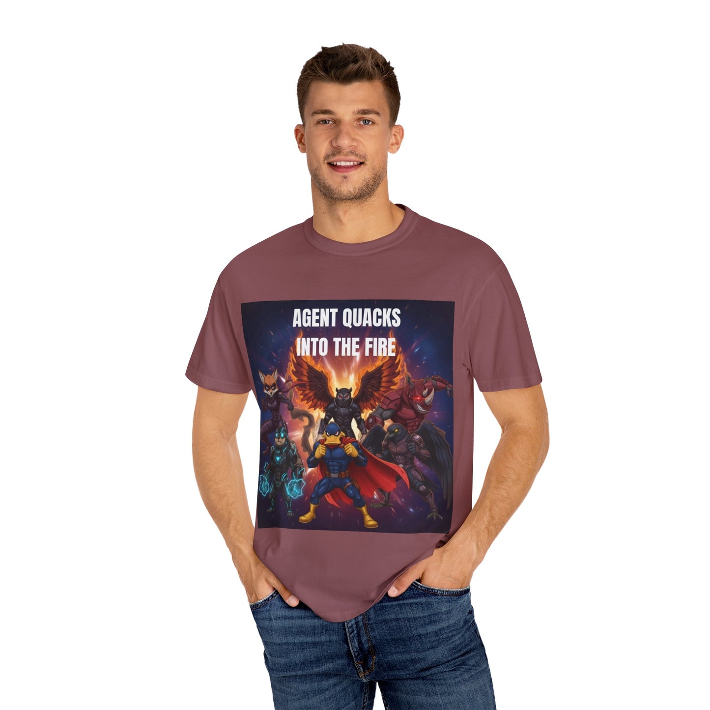 Agent Quacks – Into the Fire | Unisex Garment-Dyed T-Shirt