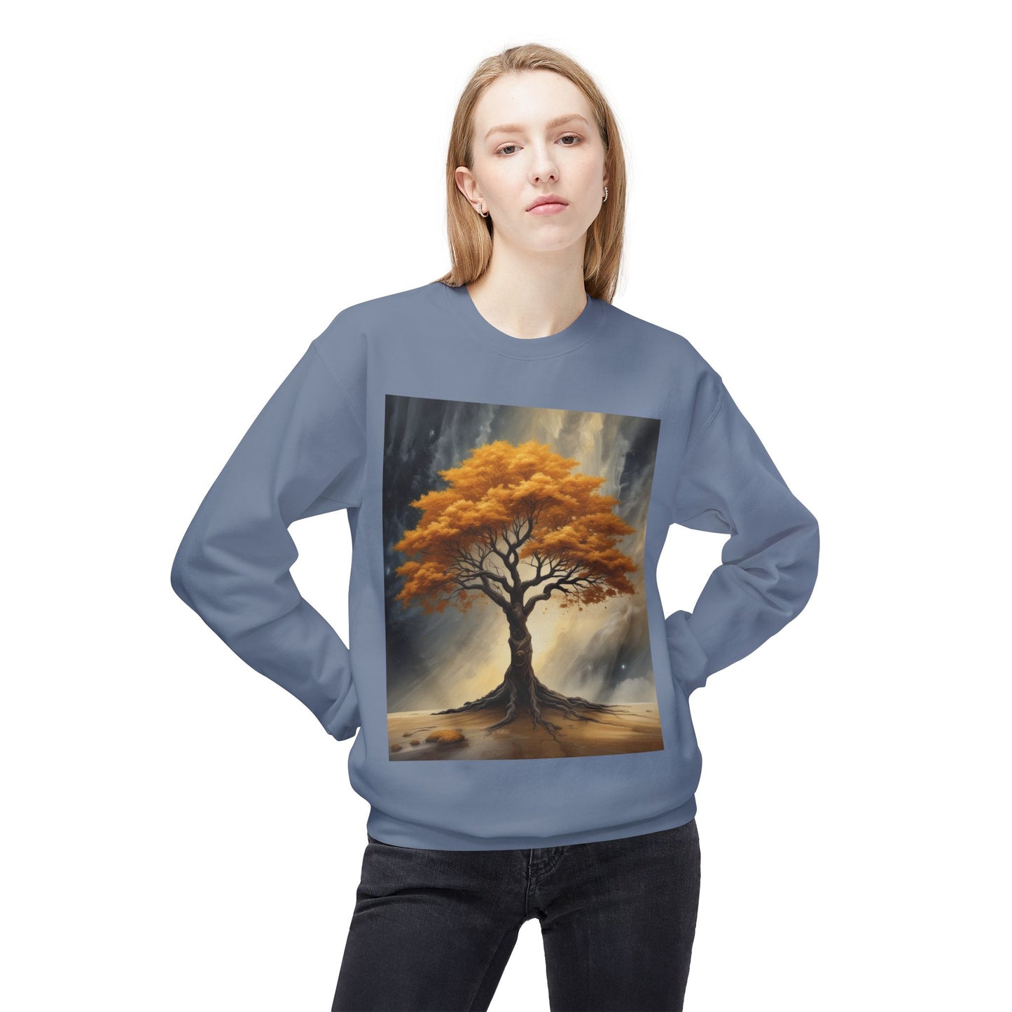 Autumn Tree Sweatshirt, Cozy Fall Apparel, Unisex Crewneck, Nature Lover Gift, Thanksgiving Outfit, Artistic Fleece Sweatshirt