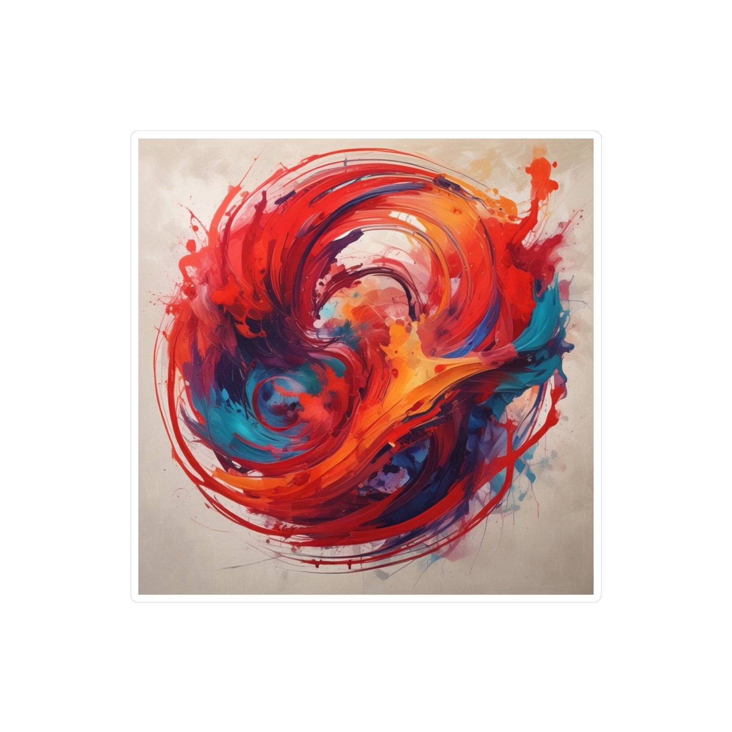 Abstract Swirl Painting Kiss-Cut Vinyl Decals