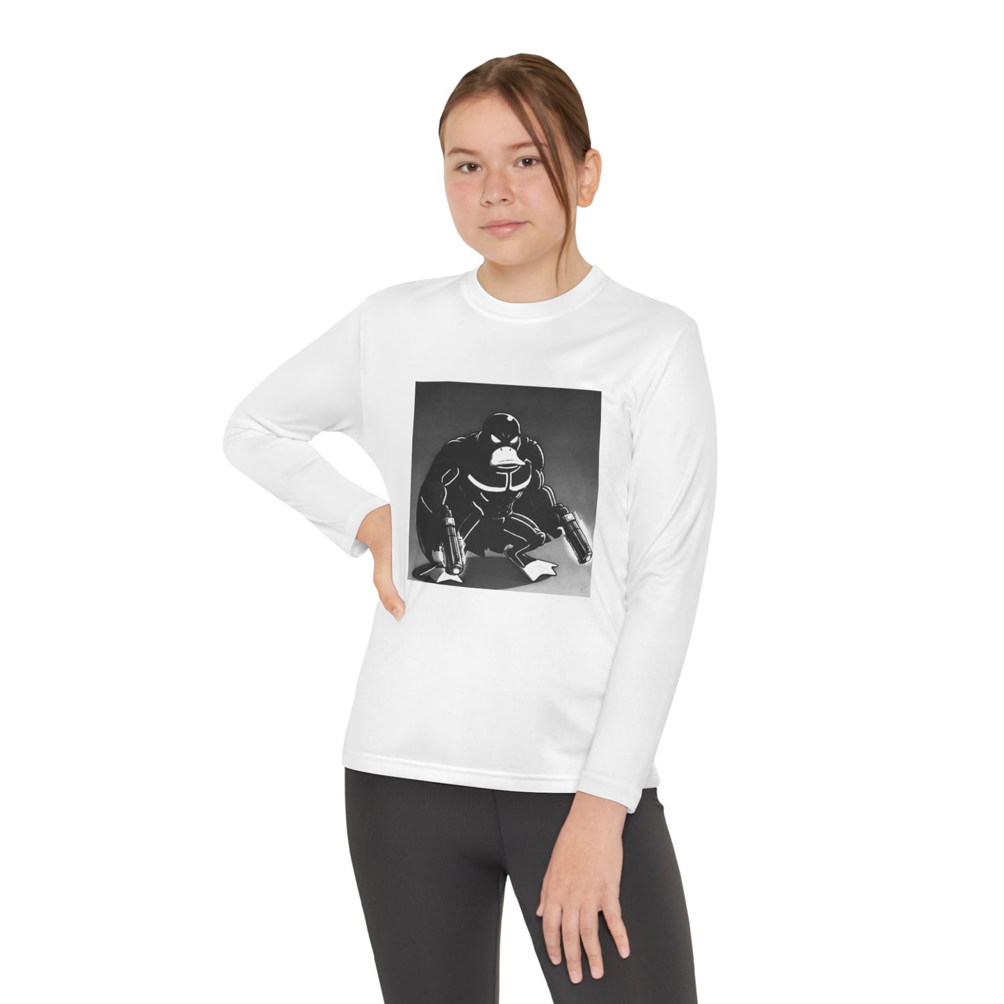 Agent Quacks Series Youth Long Sleeve Competitor Tee - Vigilante Quacks Design
