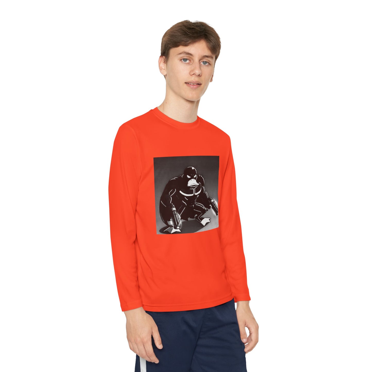 Agent Quacks Series Youth Long Sleeve Competitor Tee - Vigilante Quacks Design