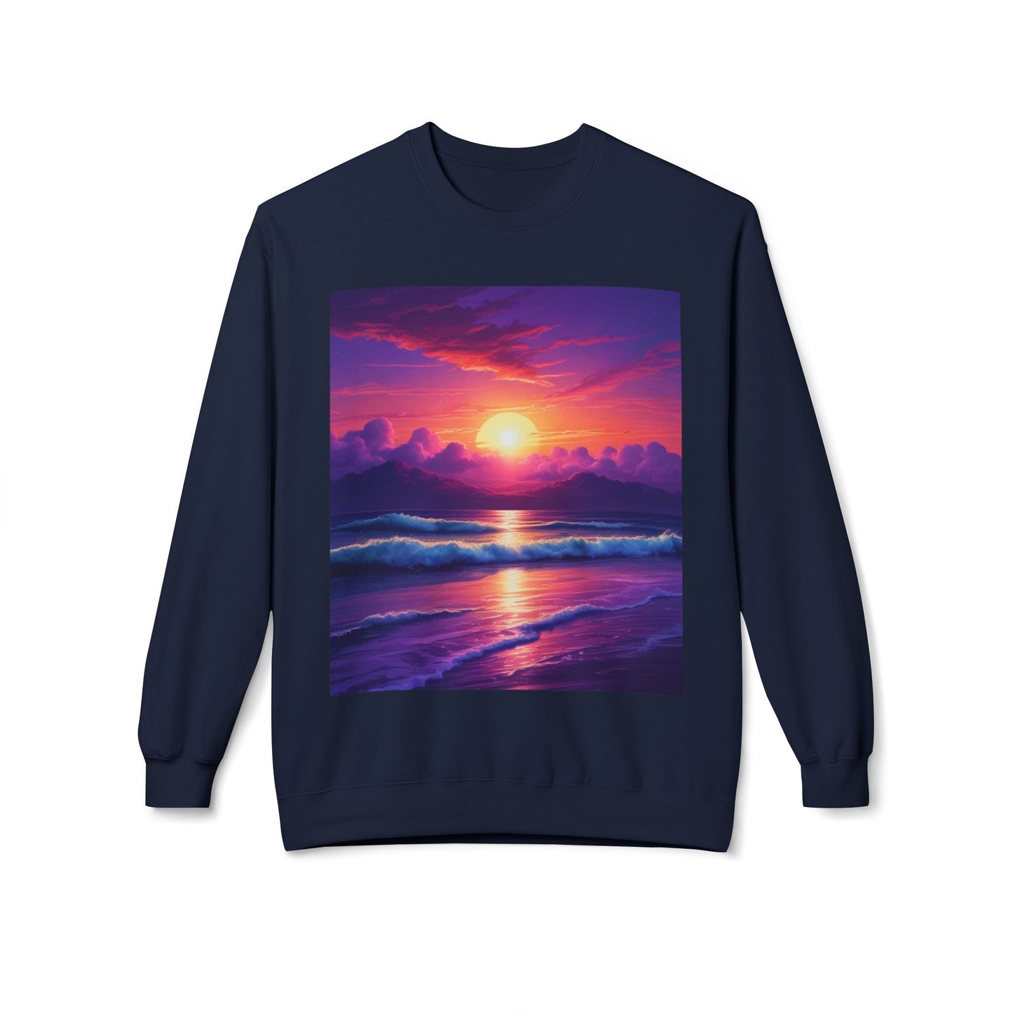 Sunset Ocean Crewneck Sweatshirt - Cozy Layer for Beach Lovers, Gift for Nature Enthusiasts, Perfect for Casual Days, Vibrant Art Apparel
