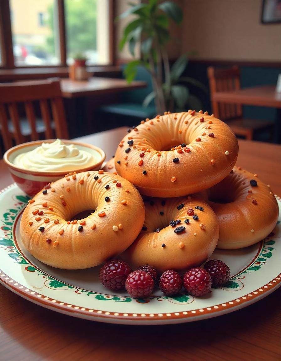 Bagel and donuts collection of 16