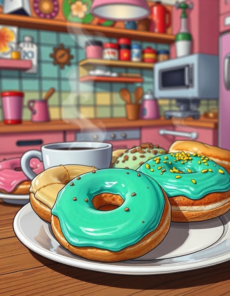 Bagel and donuts collection of 16