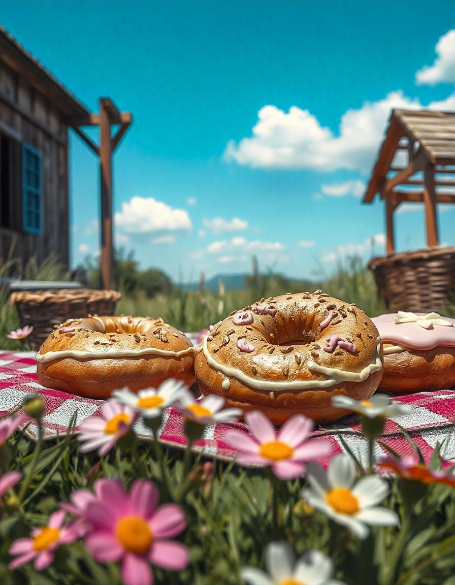 Bagel and donuts collection of 16