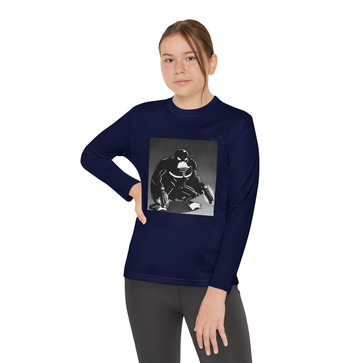 Agent Quacks Series Youth Long Sleeve Competitor Tee - Vigilante Quacks Design