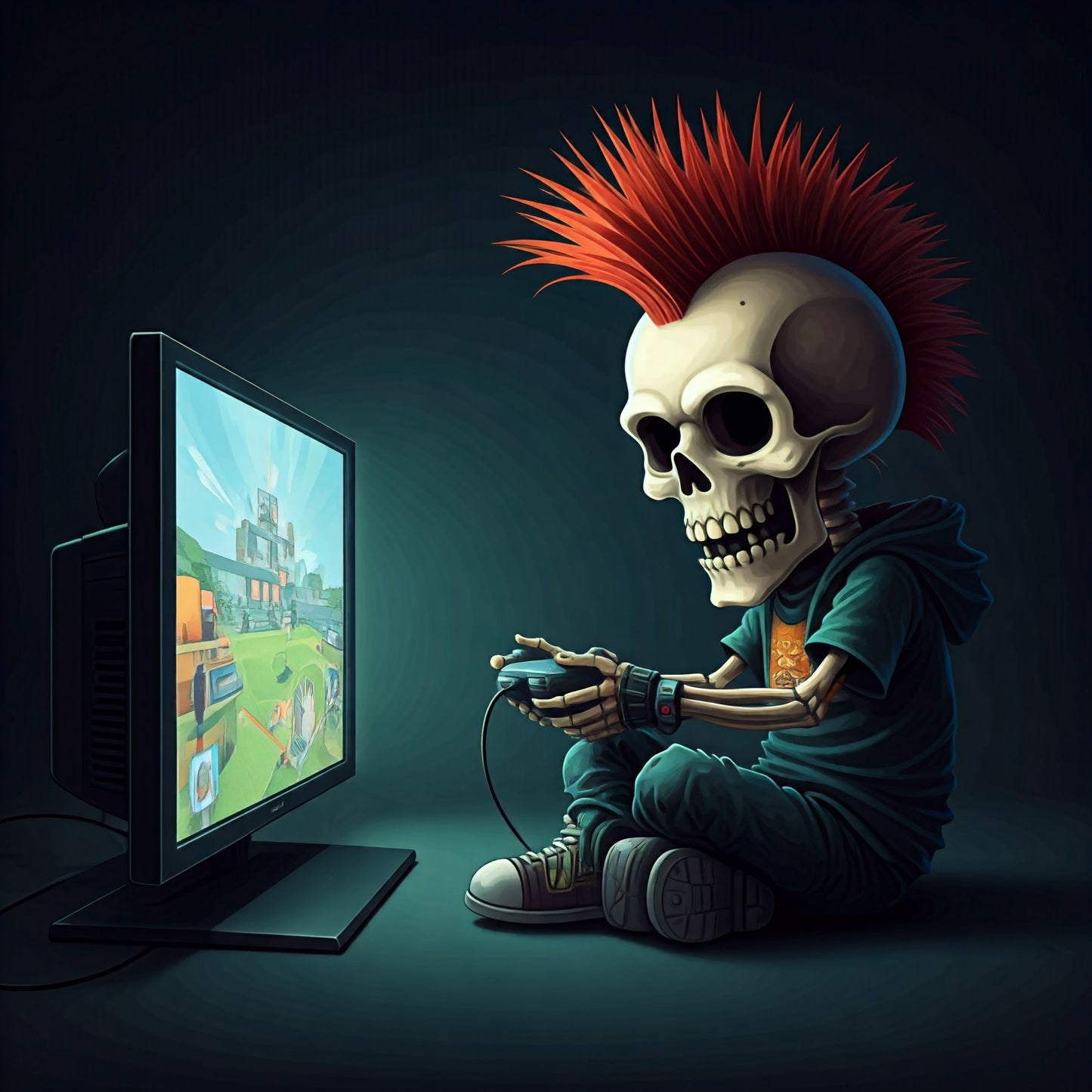 Gamer Skeleton Art Collection pack of 8 NO FEAR