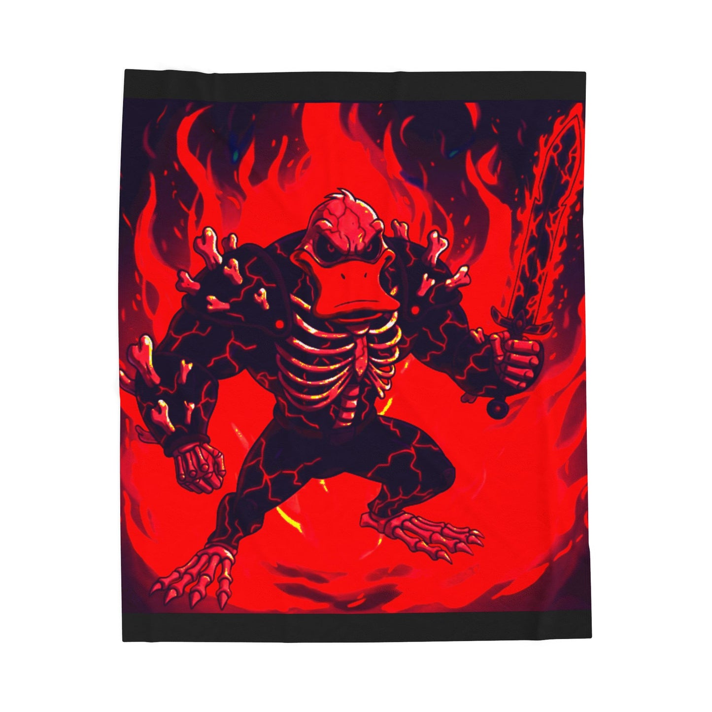 Halloween Agent Quacks Series Velveteen Plush Blanket - Skeleton Quacks Design
