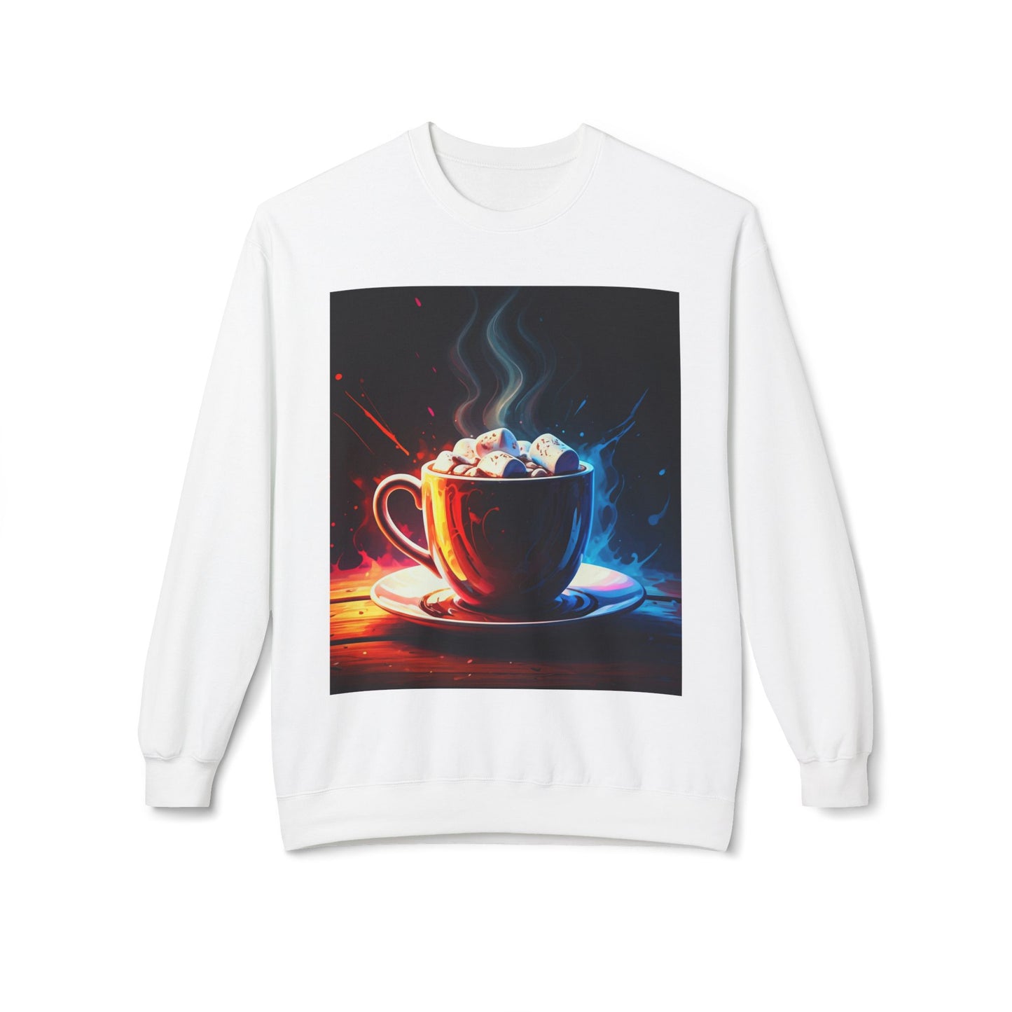 Abstract Hot Chocolate Graphic Unisex Midweight Softstyle Fleece Crewneck Sweatshirt