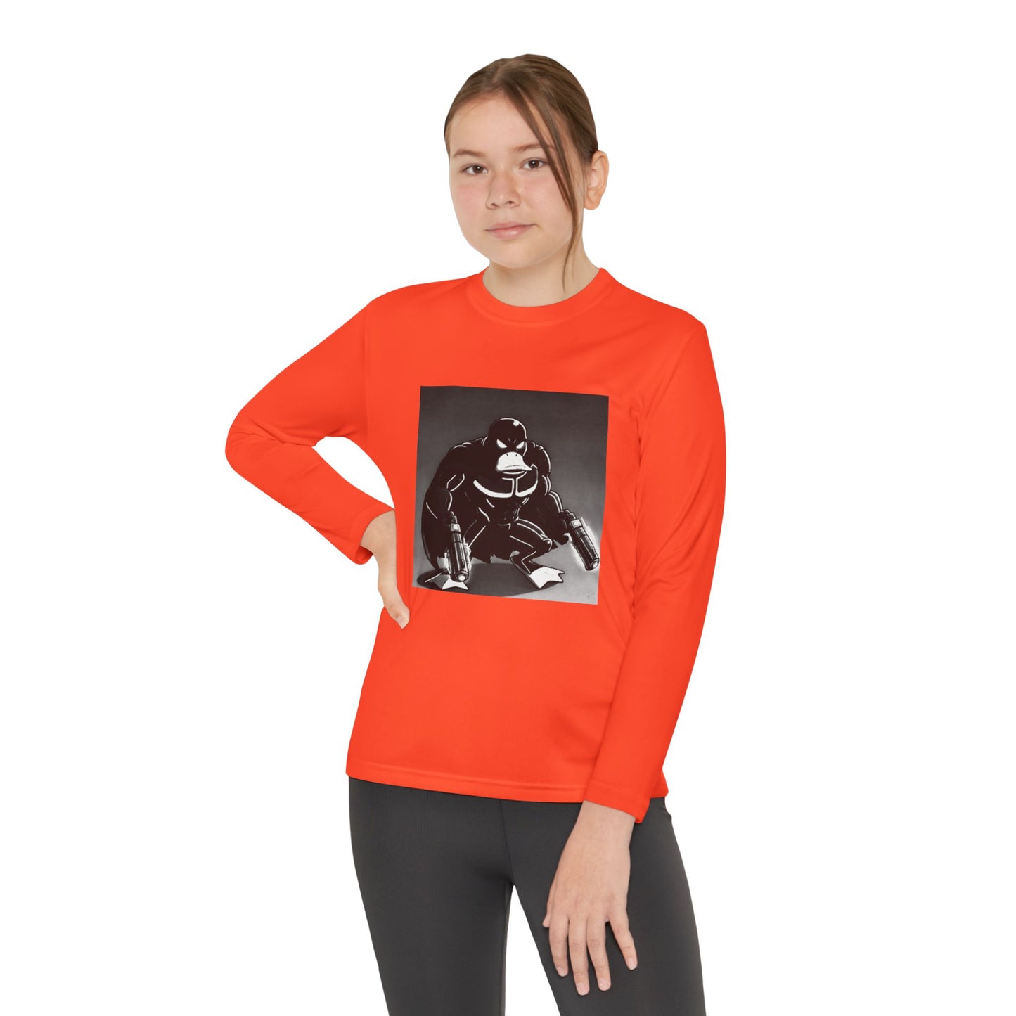 Agent Quacks Series Youth Long Sleeve Competitor Tee - Vigilante Quacks Design