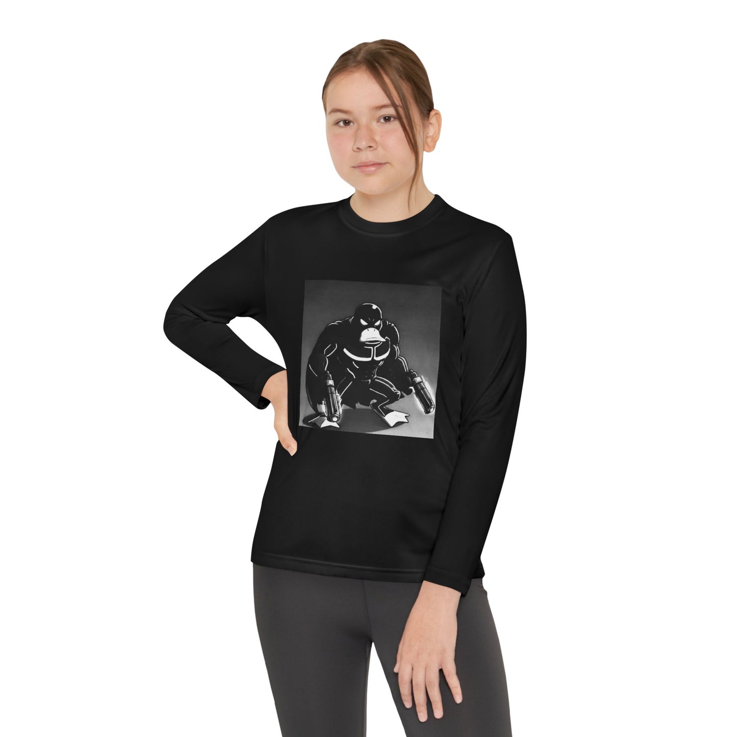 Agent Quacks Series Youth Long Sleeve Competitor Tee - Vigilante Quacks Design