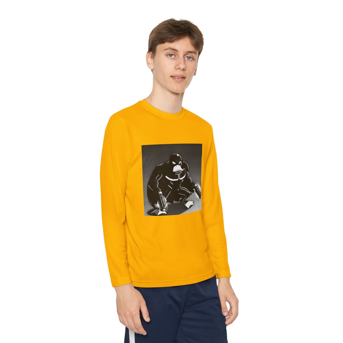 Agent Quacks Series Youth Long Sleeve Competitor Tee - Vigilante Quacks Design