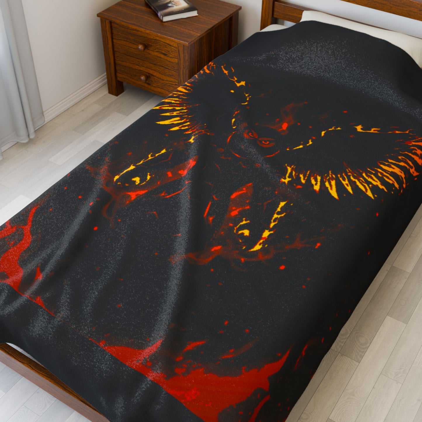 Halloween Agent Quacks Series Velveteen Plush Blanket - Fiery General Onyx Design