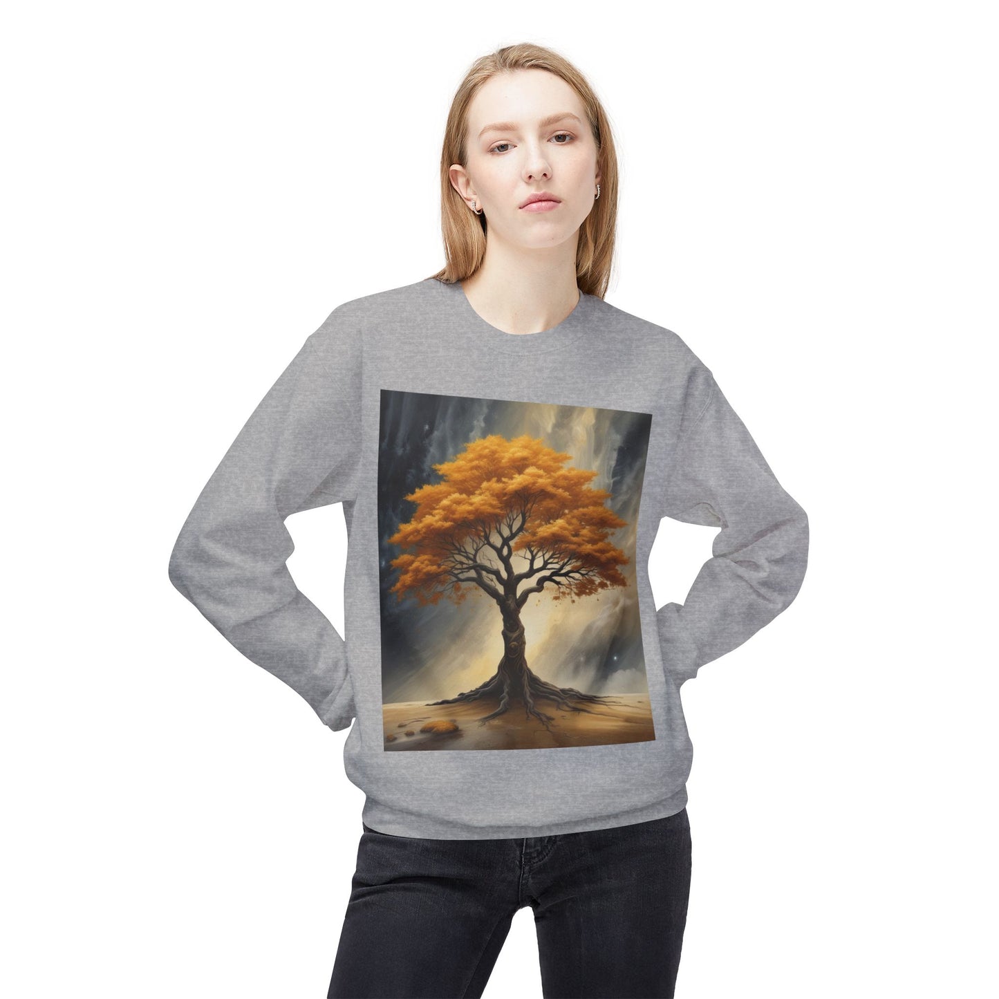 Autumn Tree Sweatshirt, Cozy Fall Apparel, Unisex Crewneck, Nature Lover Gift, Thanksgiving Outfit, Artistic Fleece Sweatshirt