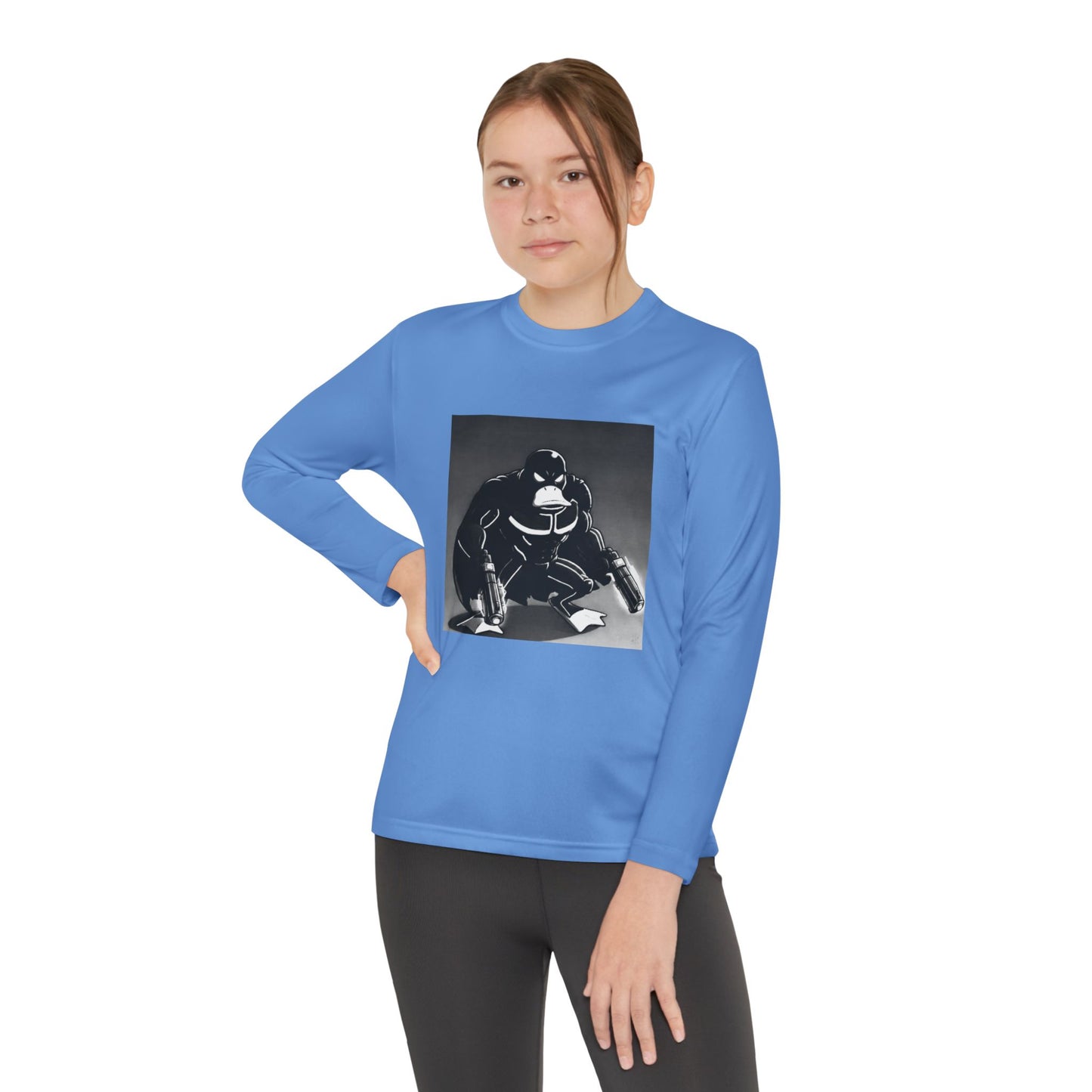 Agent Quacks Series Youth Long Sleeve Competitor Tee - Vigilante Quacks Design