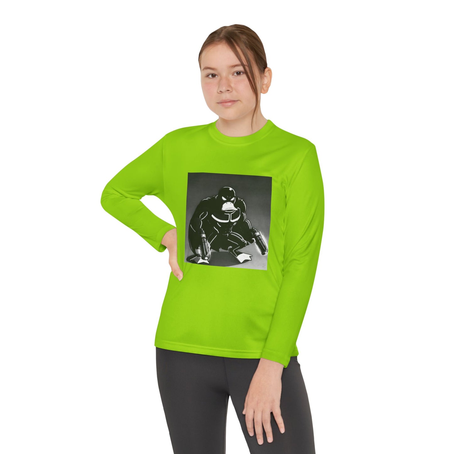 Agent Quacks Series Youth Long Sleeve Competitor Tee - Vigilante Quacks Design