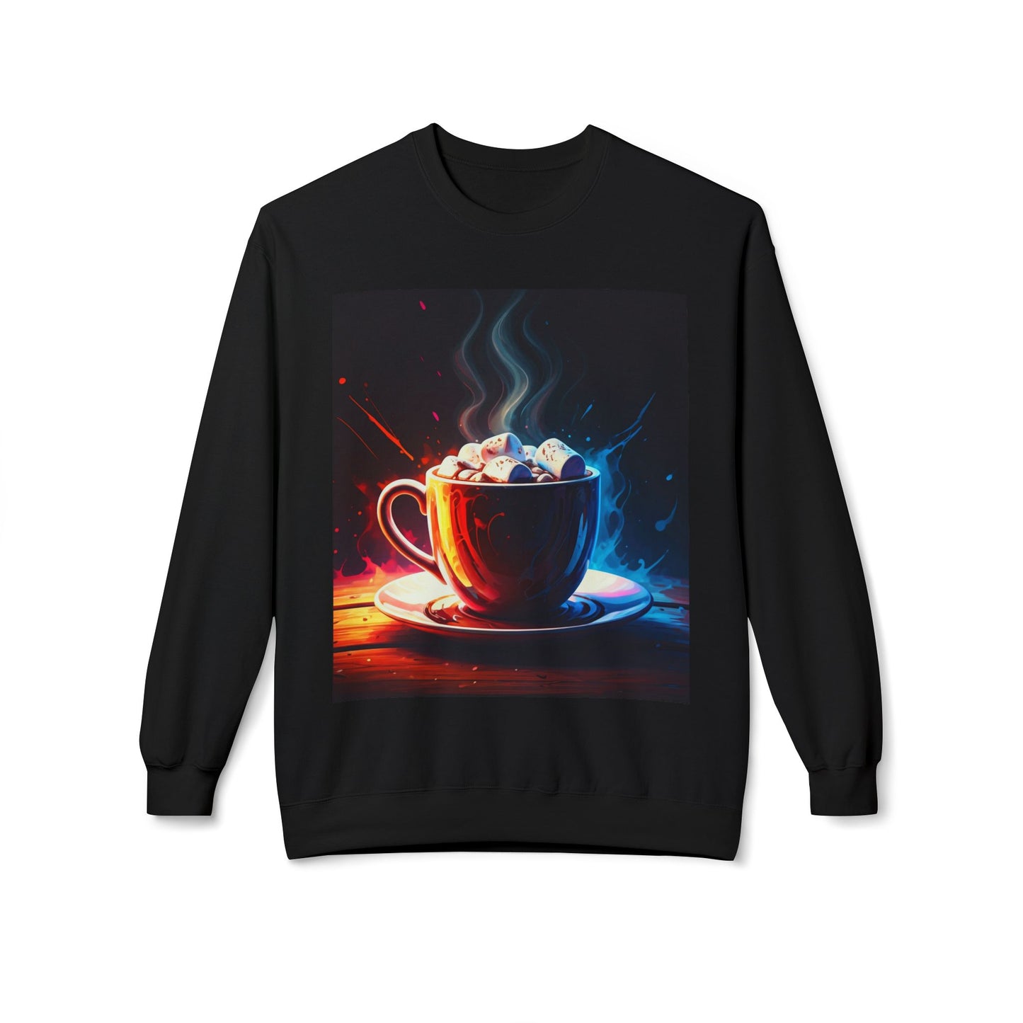 Abstract Hot Chocolate Graphic Unisex Midweight Softstyle Fleece Crewneck Sweatshirt