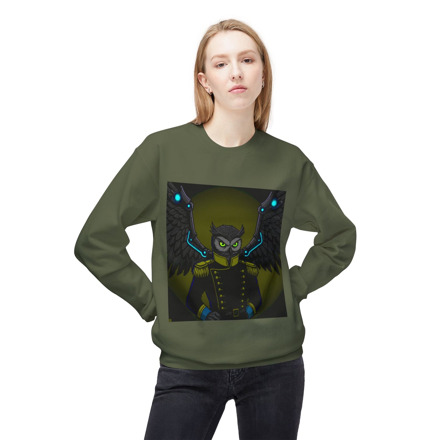 Agent Quacks Series Unisex Midweight Softstyle Fleece Crewneck Sweatshirt - General Onyx Design