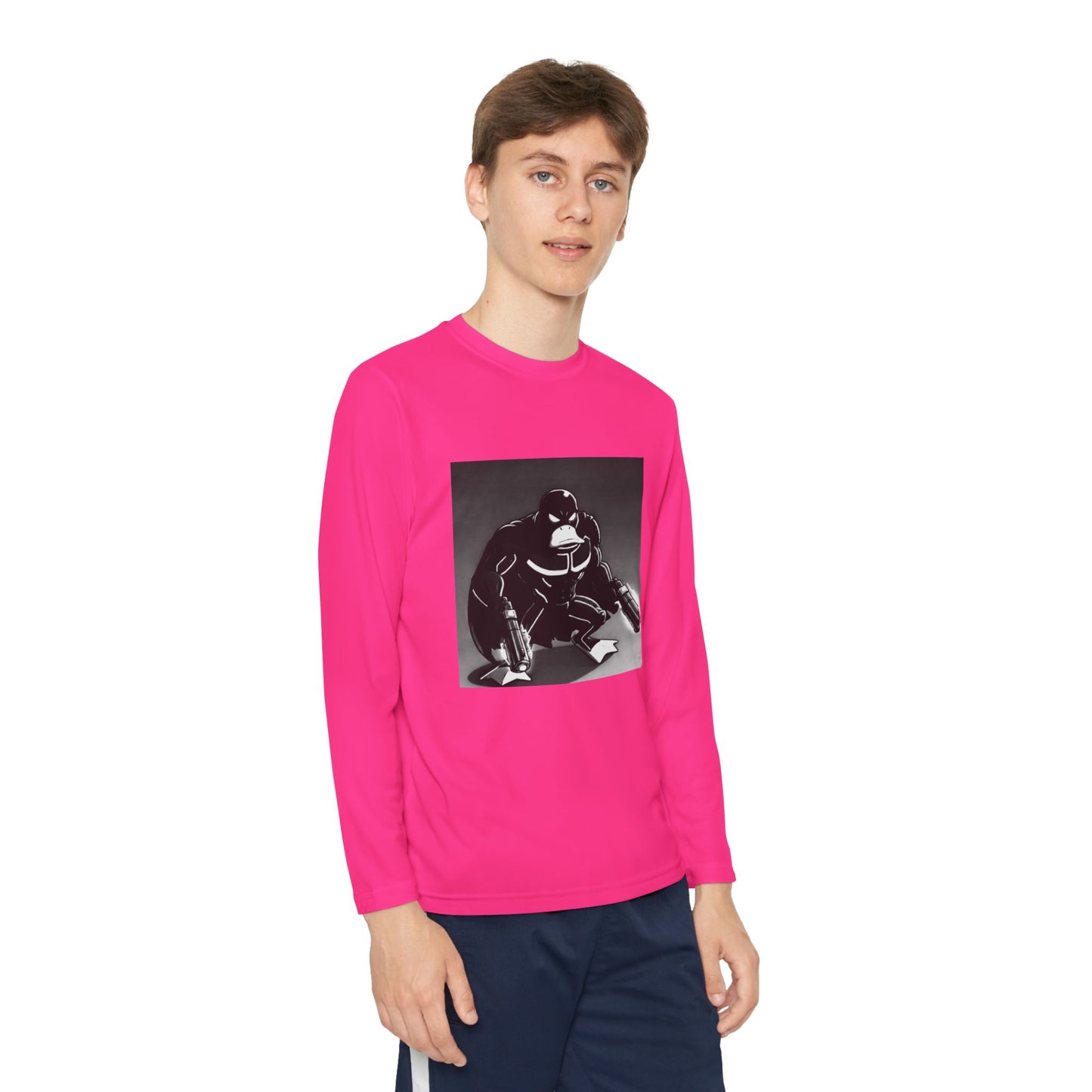 Agent Quacks Series Youth Long Sleeve Competitor Tee - Vigilante Quacks Design