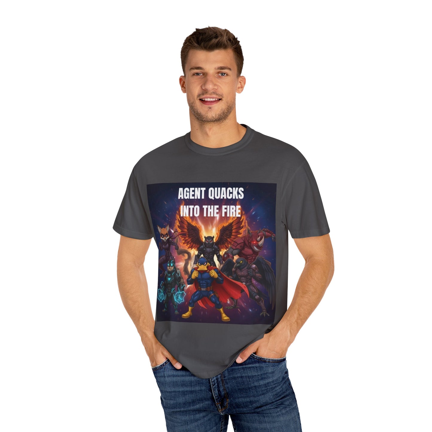Agent Quacks – Into the Fire | Unisex Garment-Dyed T-Shirt