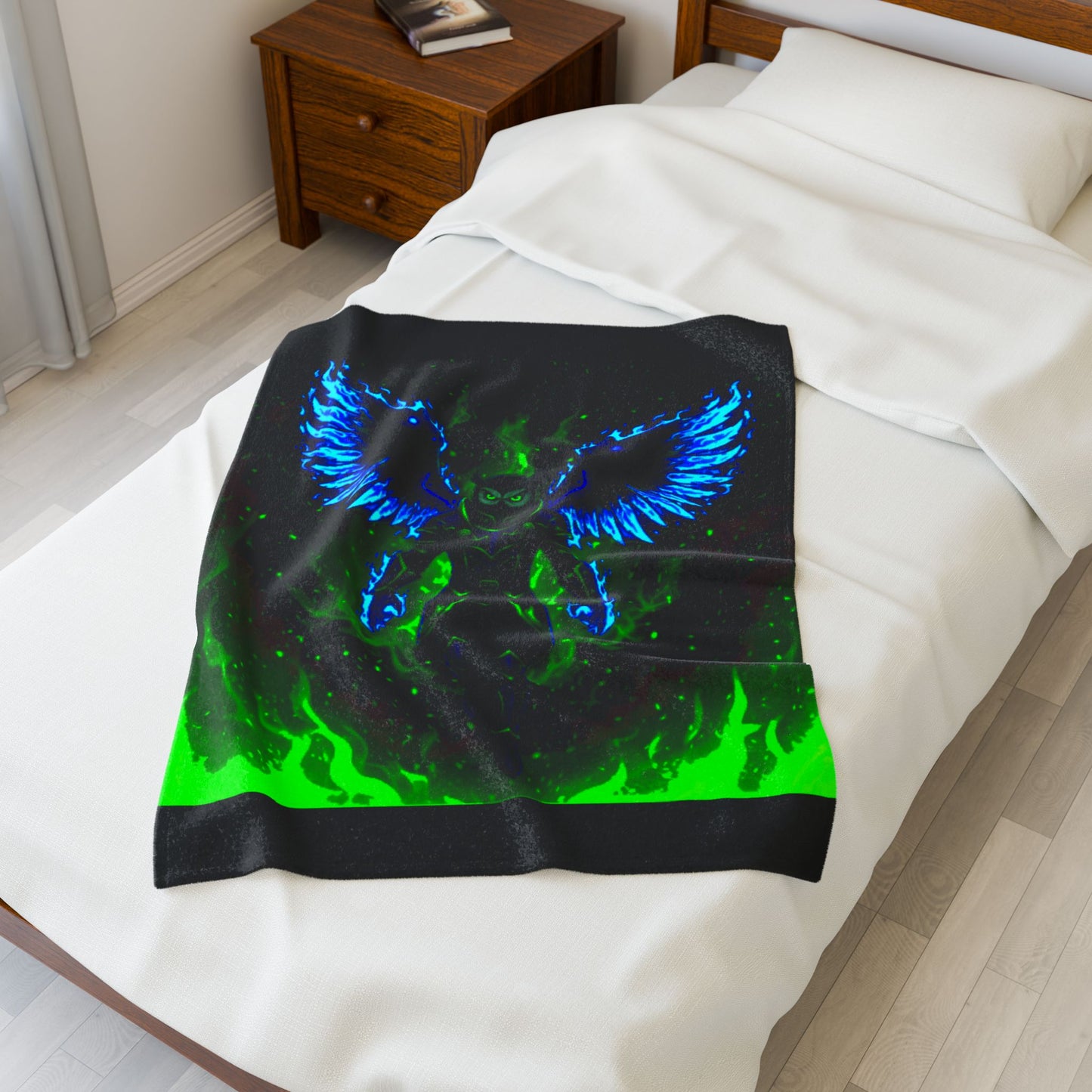 Halloween Agent Quacks Series Velveteen Plush Blanket - Fiery General Onyx Design