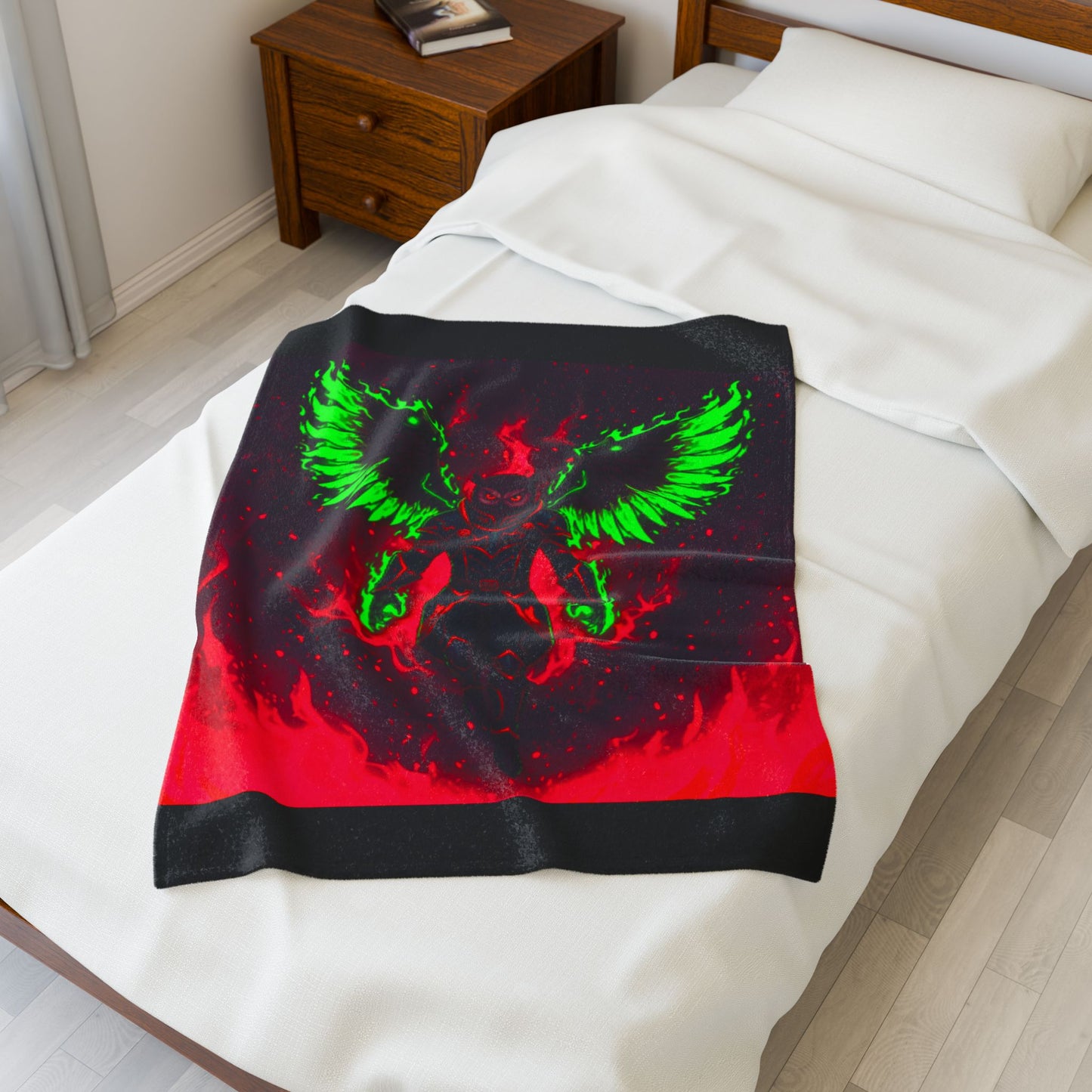 Halloween Agent Quacks Series Velveteen Plush Blanket - Fiery General Onyx Design