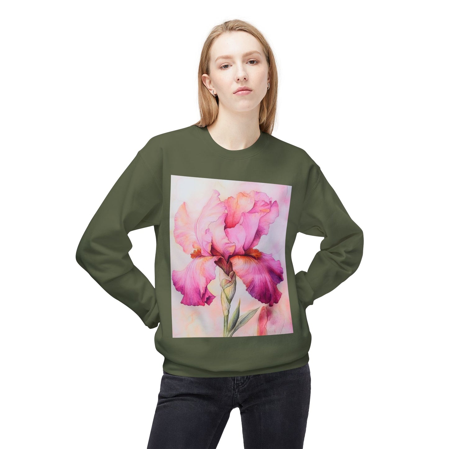 Floral Print Crewneck Sweatshirt, Cozy Sweatshirt, Spring Fashion, Gift for Her, Casual Outfit, Comfortable Fleece