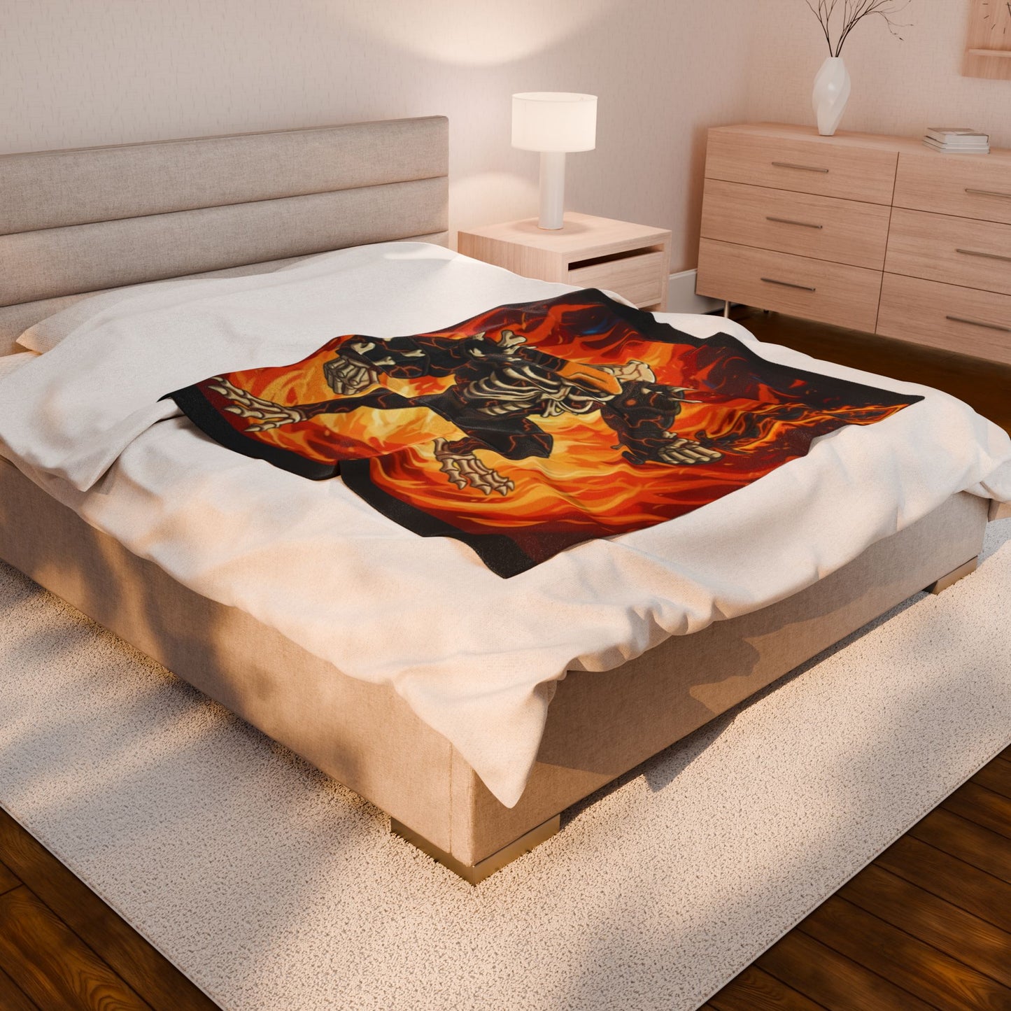 Halloween Agent Quacks Series Velveteen Plush Blanket - Skeleton Quacks Design