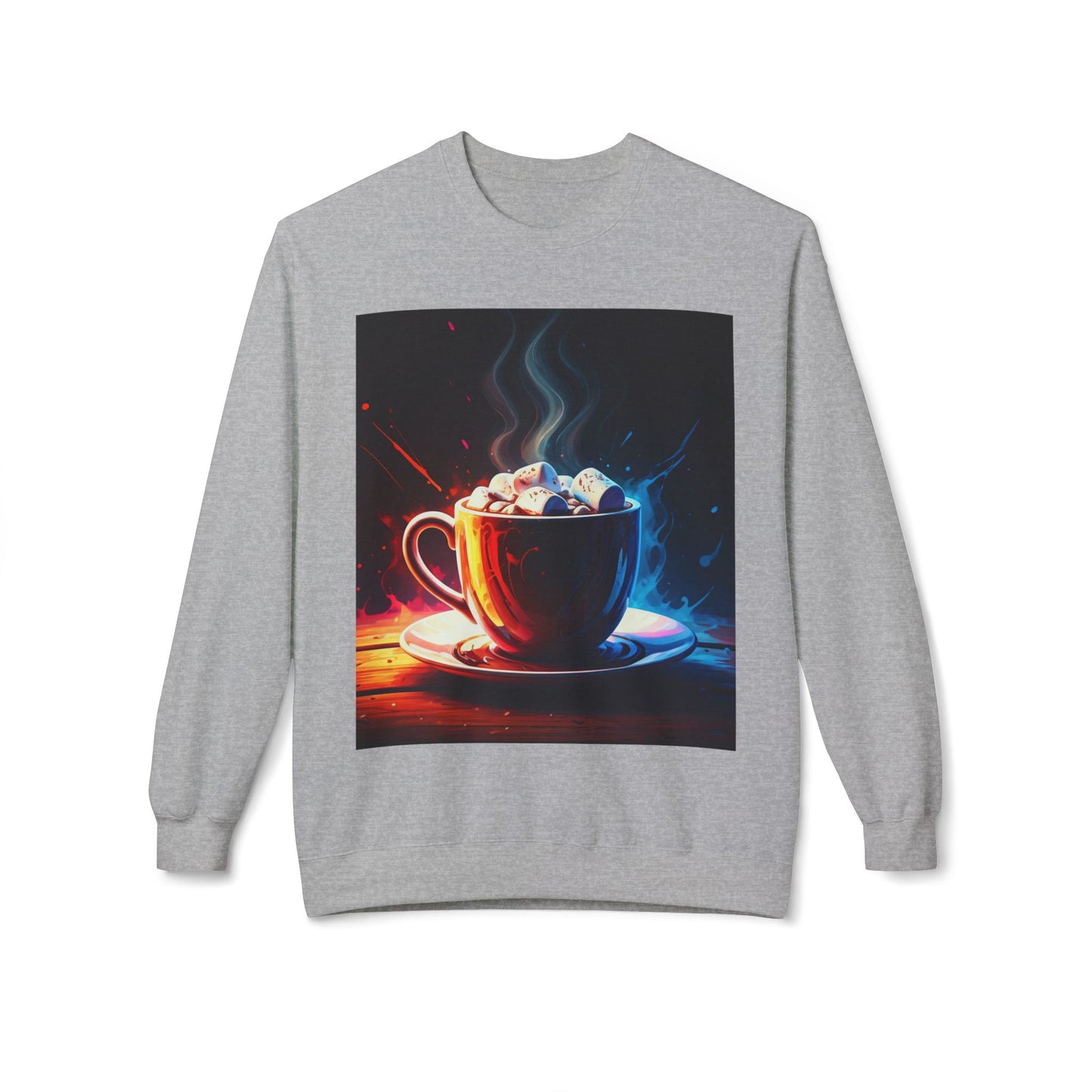 Abstract Hot Chocolate Graphic Unisex Midweight Softstyle Fleece Crewneck Sweatshirt