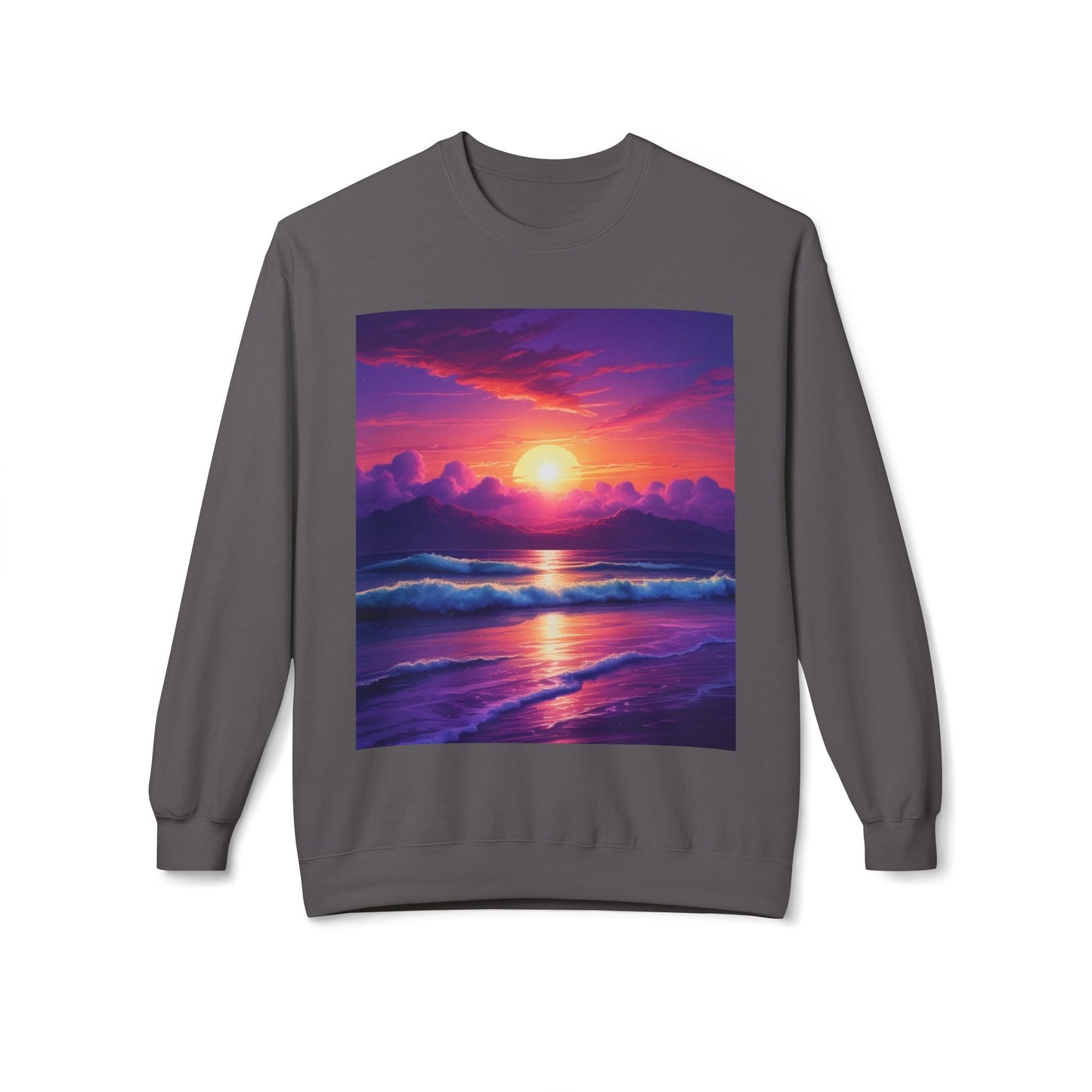 Sunset Ocean Crewneck Sweatshirt - Cozy Layer for Beach Lovers, Gift for Nature Enthusiasts, Perfect for Casual Days, Vibrant Art Apparel