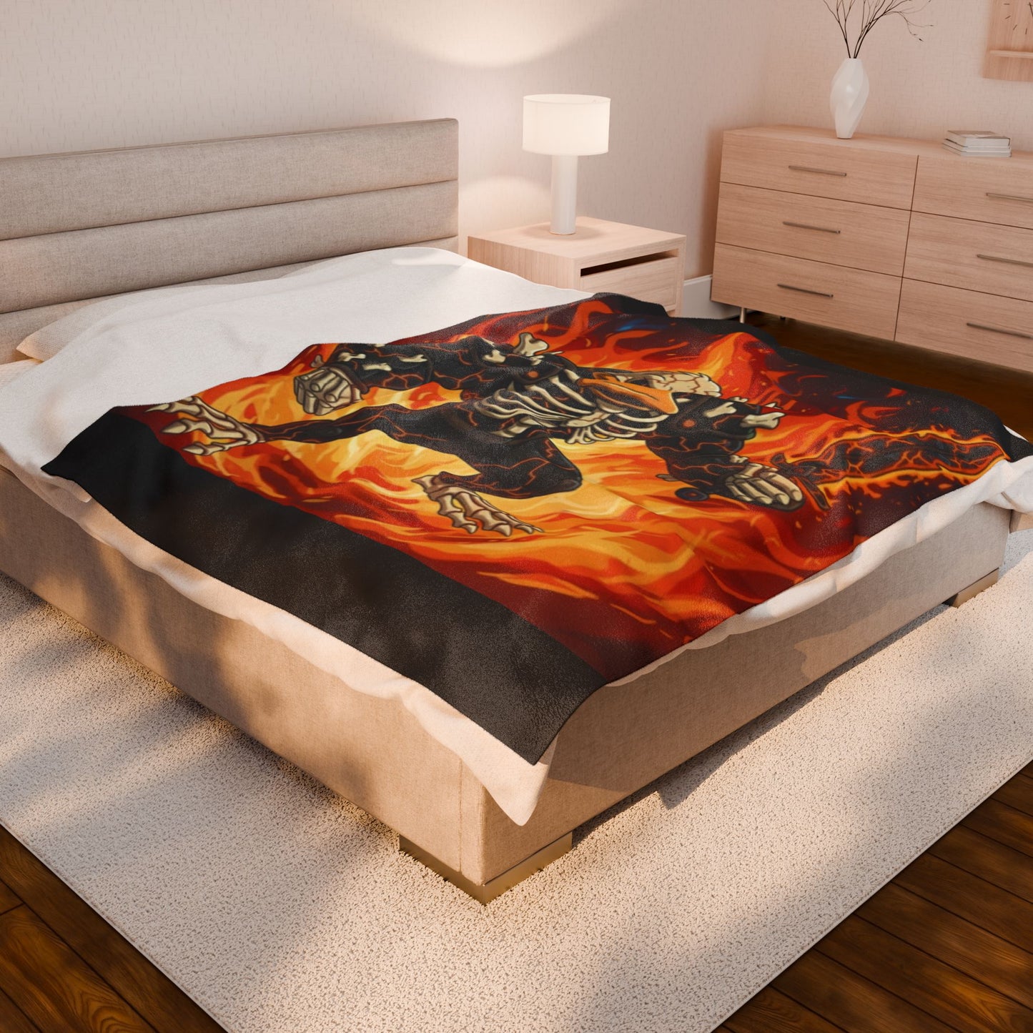 Halloween Agent Quacks Series Velveteen Plush Blanket - Skeleton Quacks Design