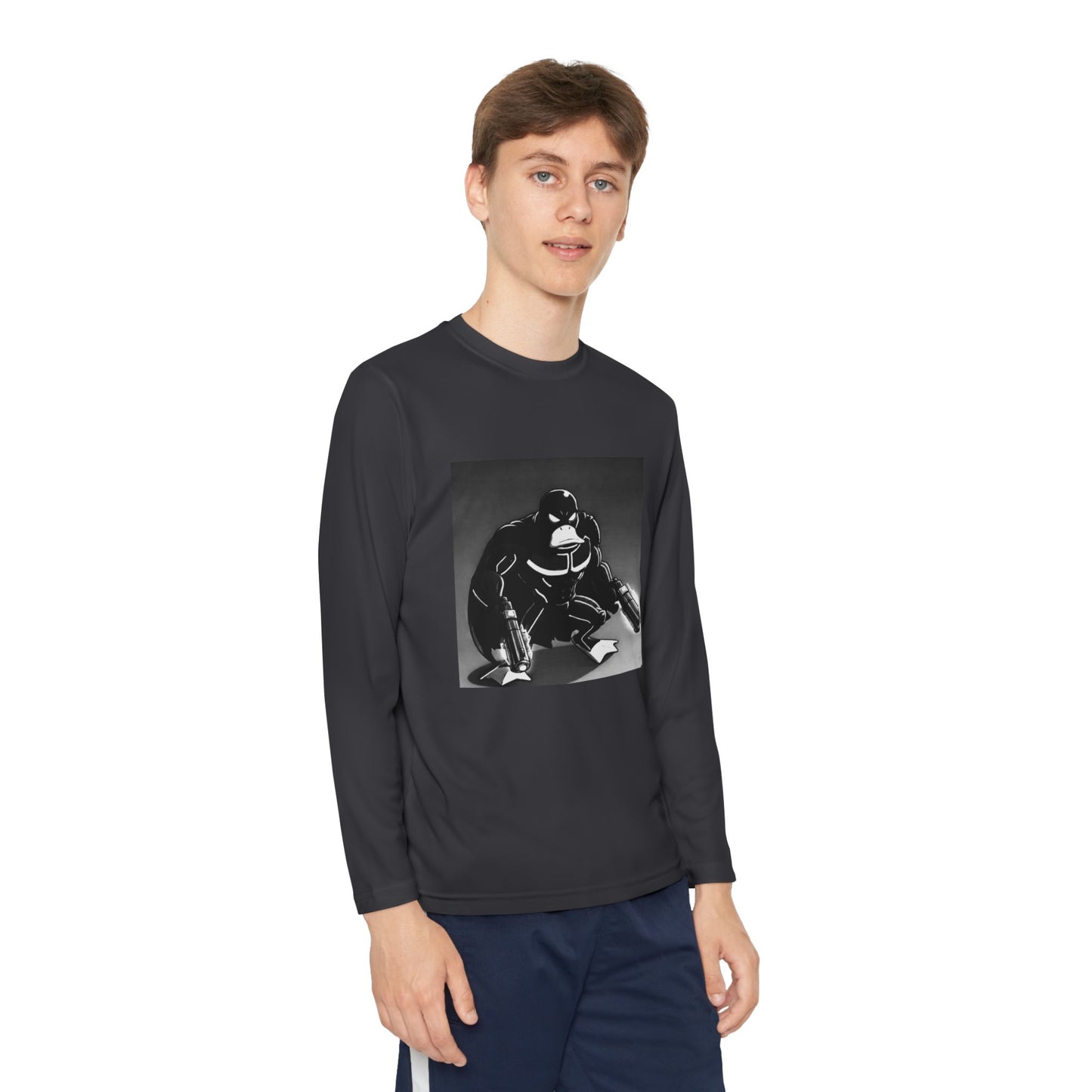 Agent Quacks Series Youth Long Sleeve Competitor Tee - Vigilante Quacks Design
