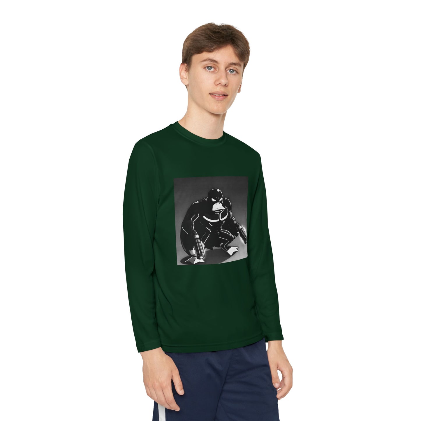 Agent Quacks Series Youth Long Sleeve Competitor Tee - Vigilante Quacks Design