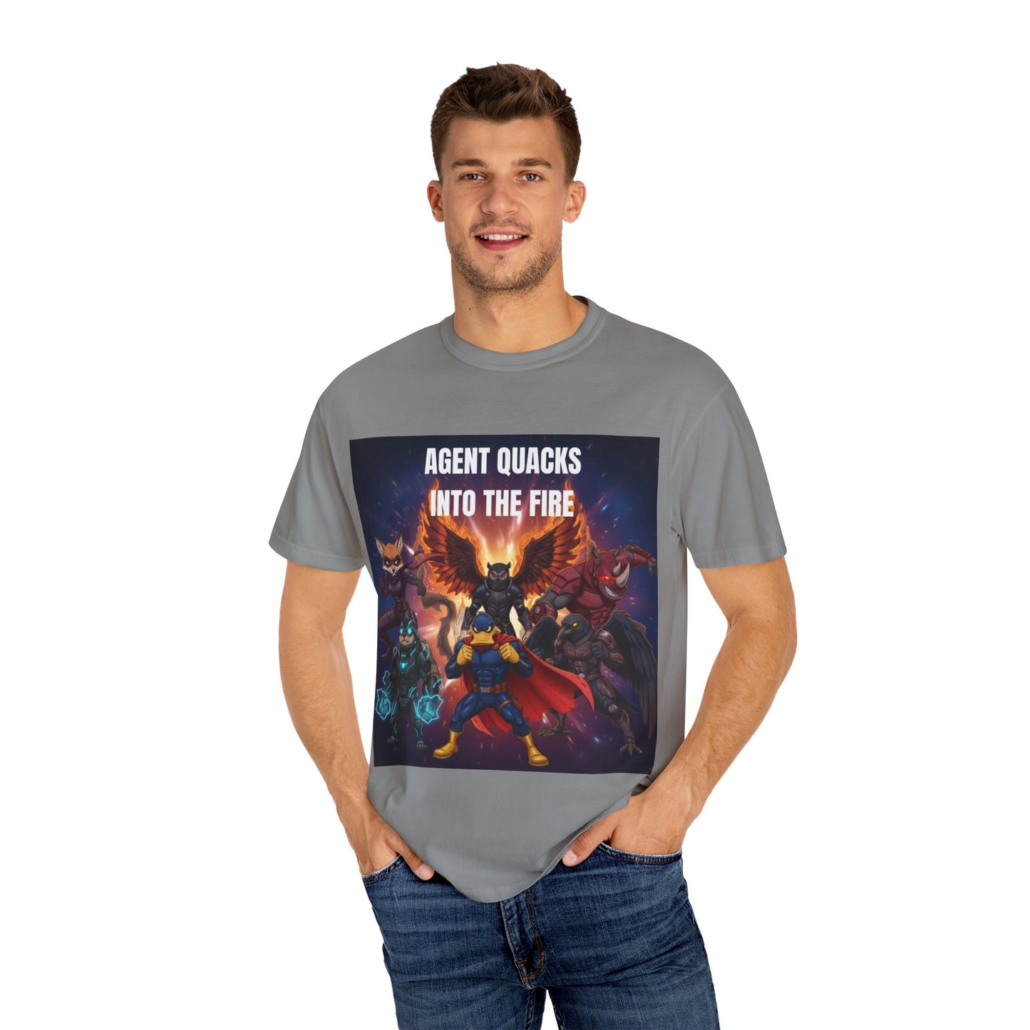 Agent Quacks – Into the Fire | Unisex Garment-Dyed T-Shirt